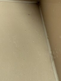 Glass covering the tub