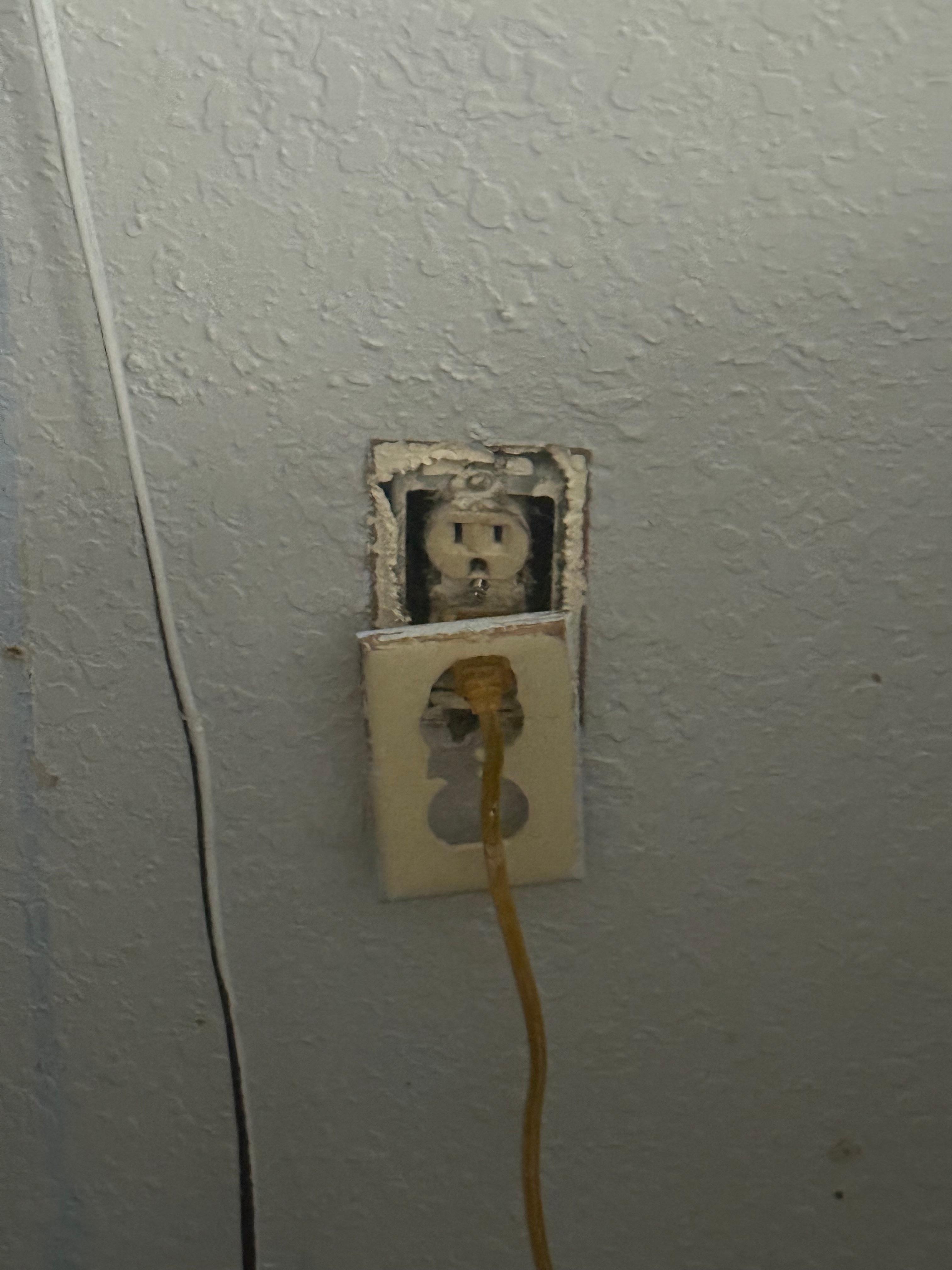 Broken and missing outlet covers