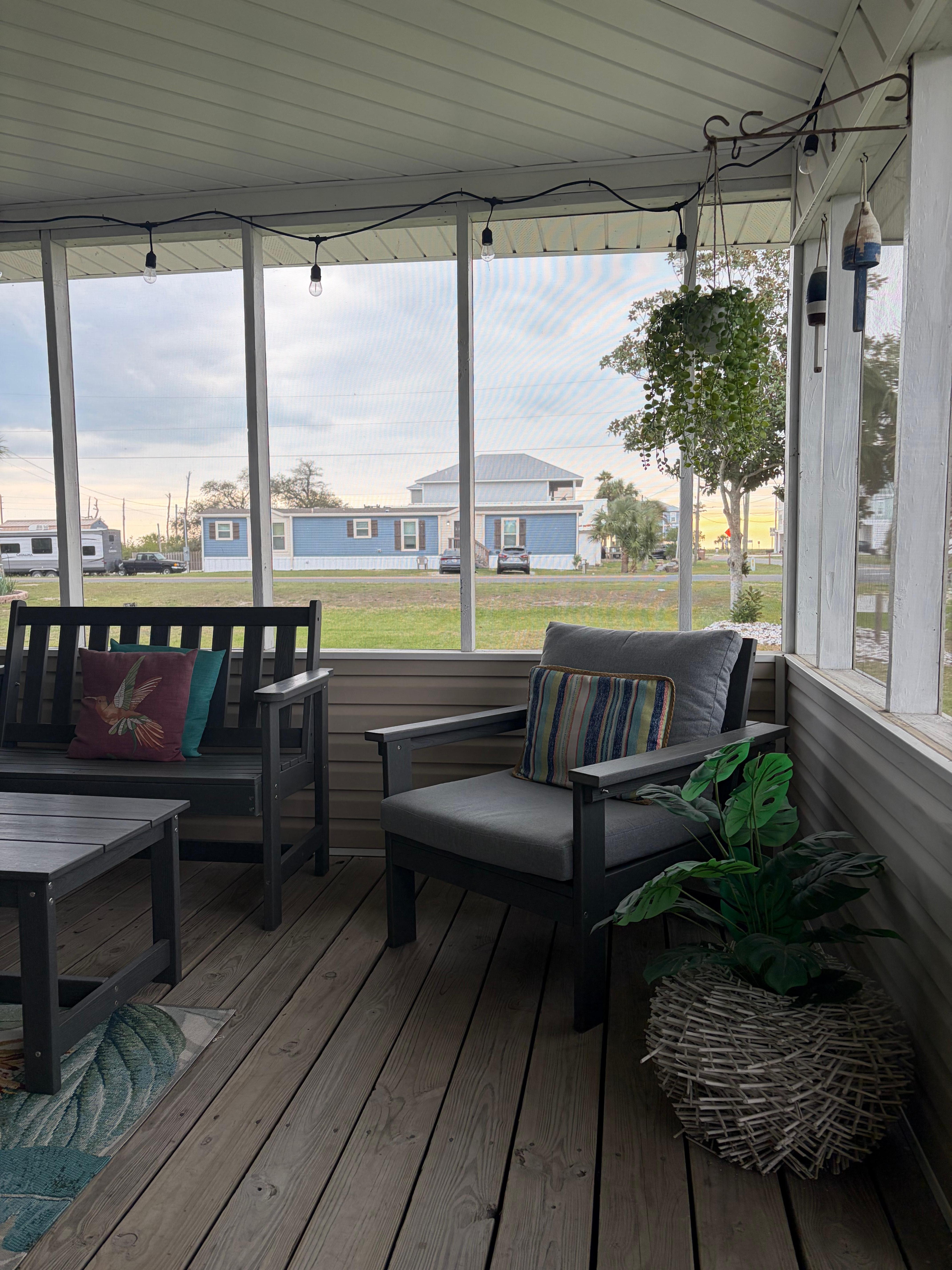 Daytime view from screen porch.