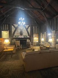 There is an adorable sitting area near the bar.