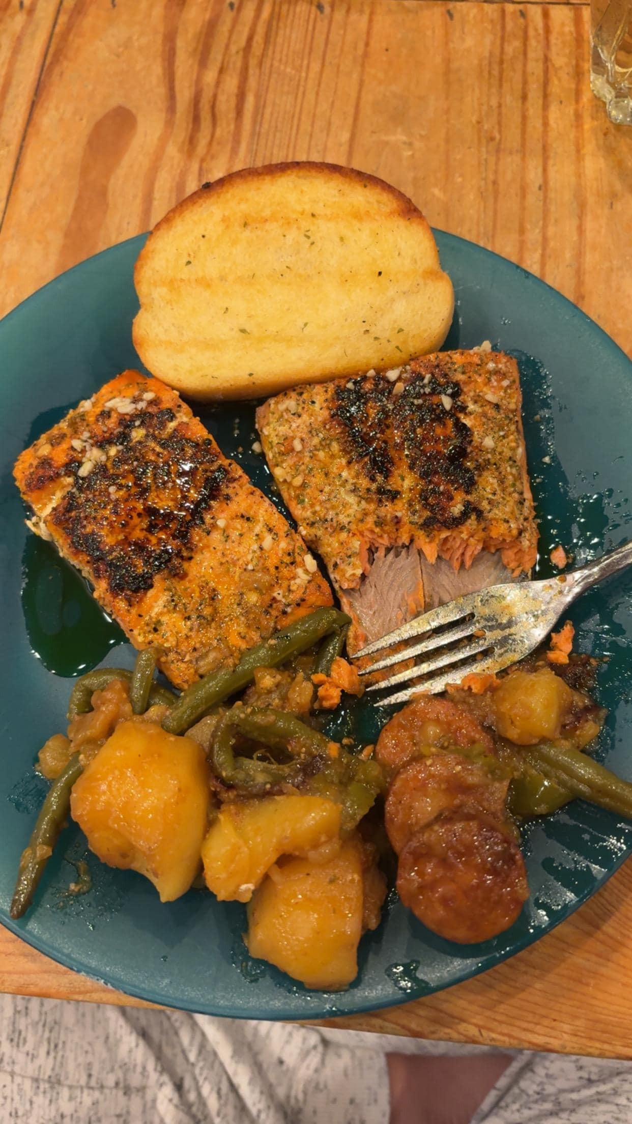 Grilled salmon on the gas grill