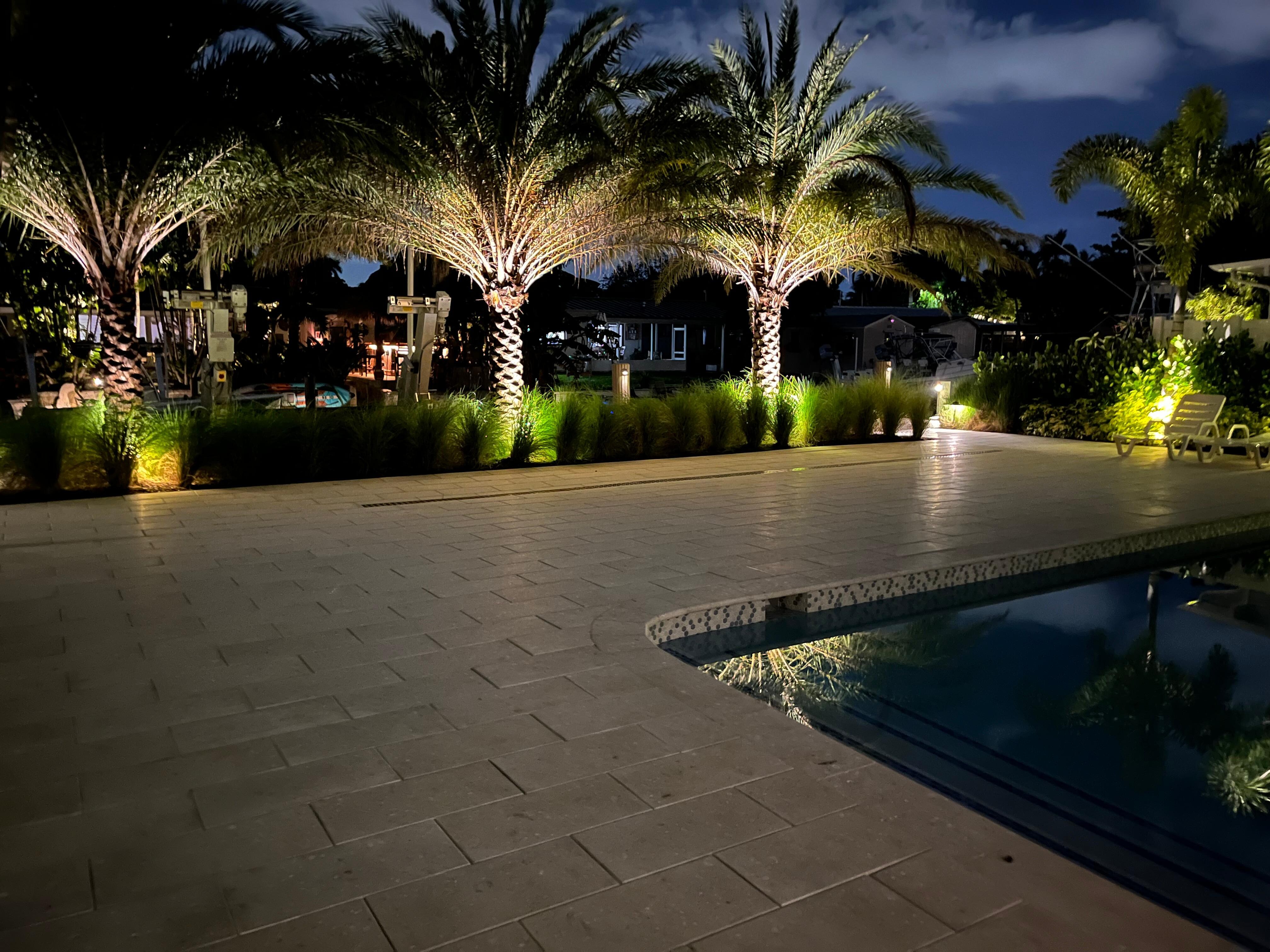 Back yard at night-beautiful