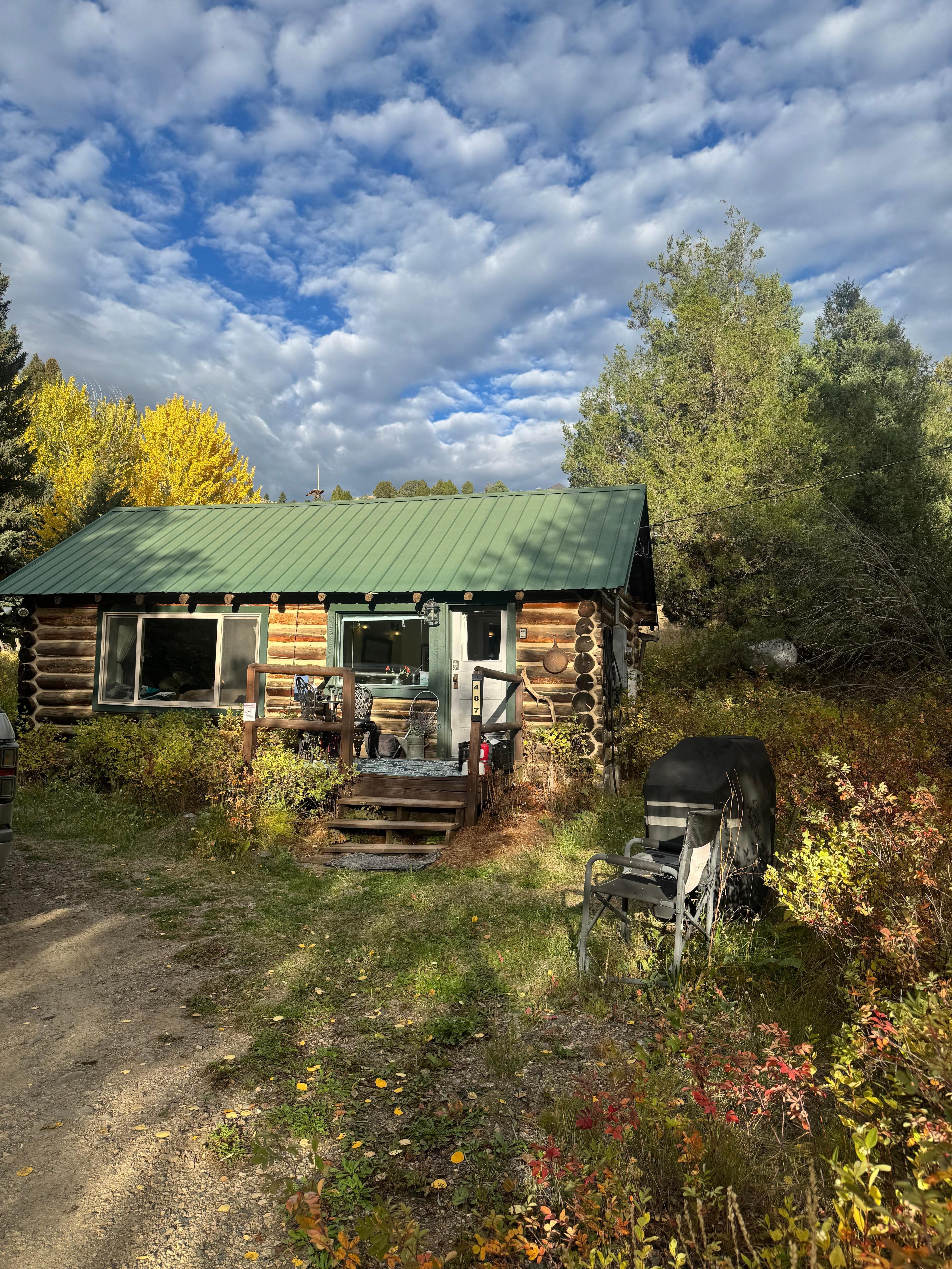 The front of the cabin driving in 
