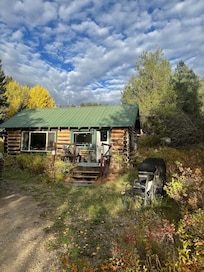 The front of the cabin driving in