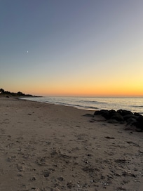 The beach at sunset