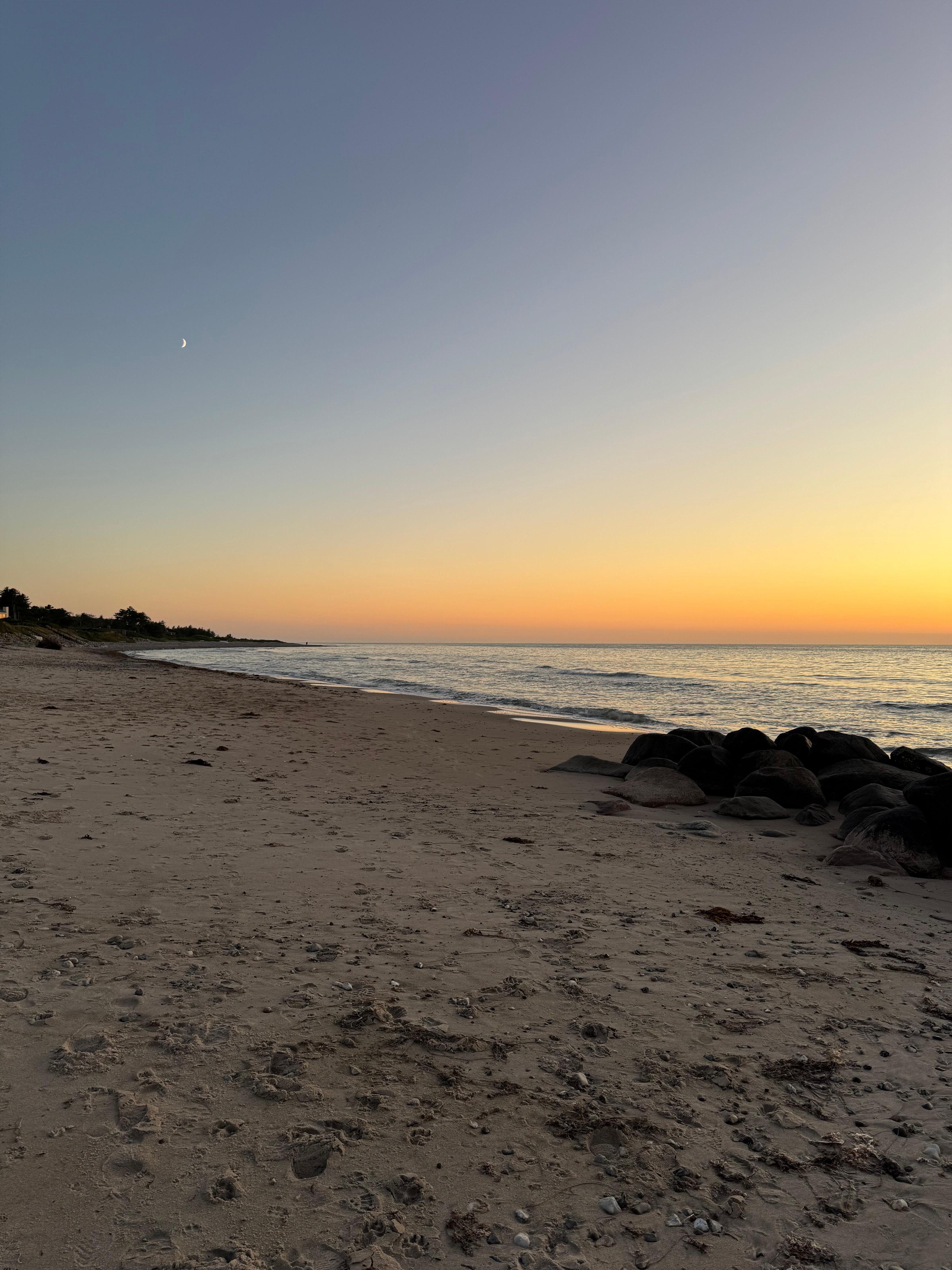 The beach at sunset