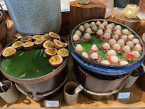 Just a small sample of the fruits provided at the breakfast buffet