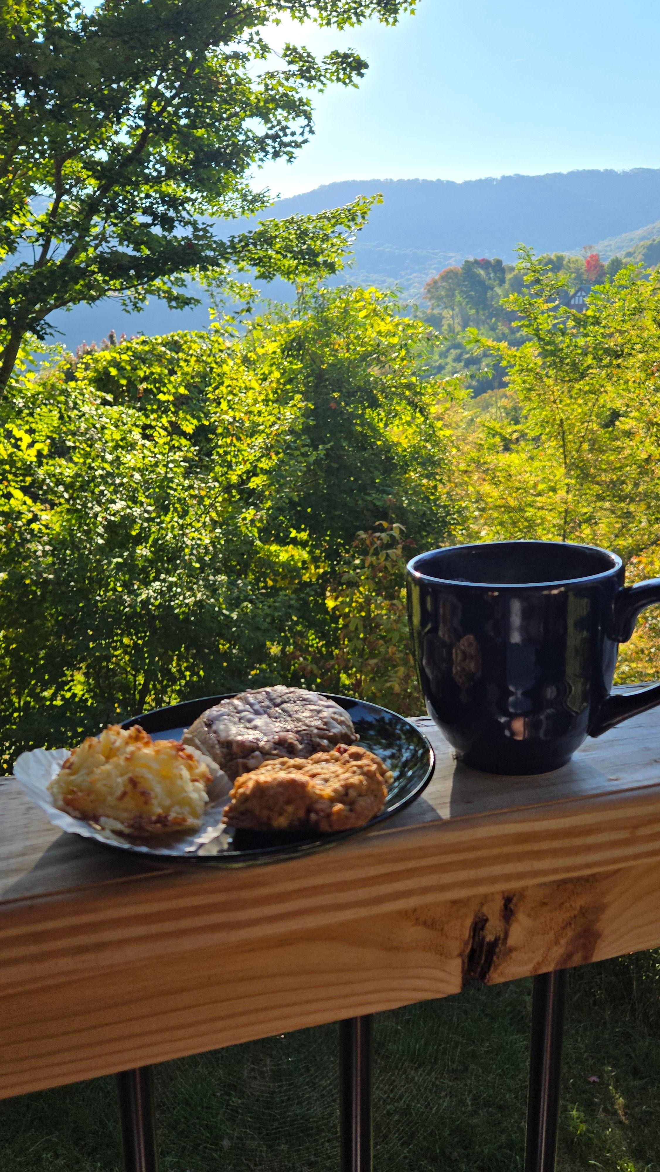Breakfast on the deck with a view