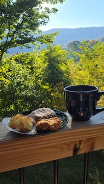 Breakfast on the deck with a view