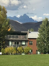 A view of the Teton Mountains from the hotel