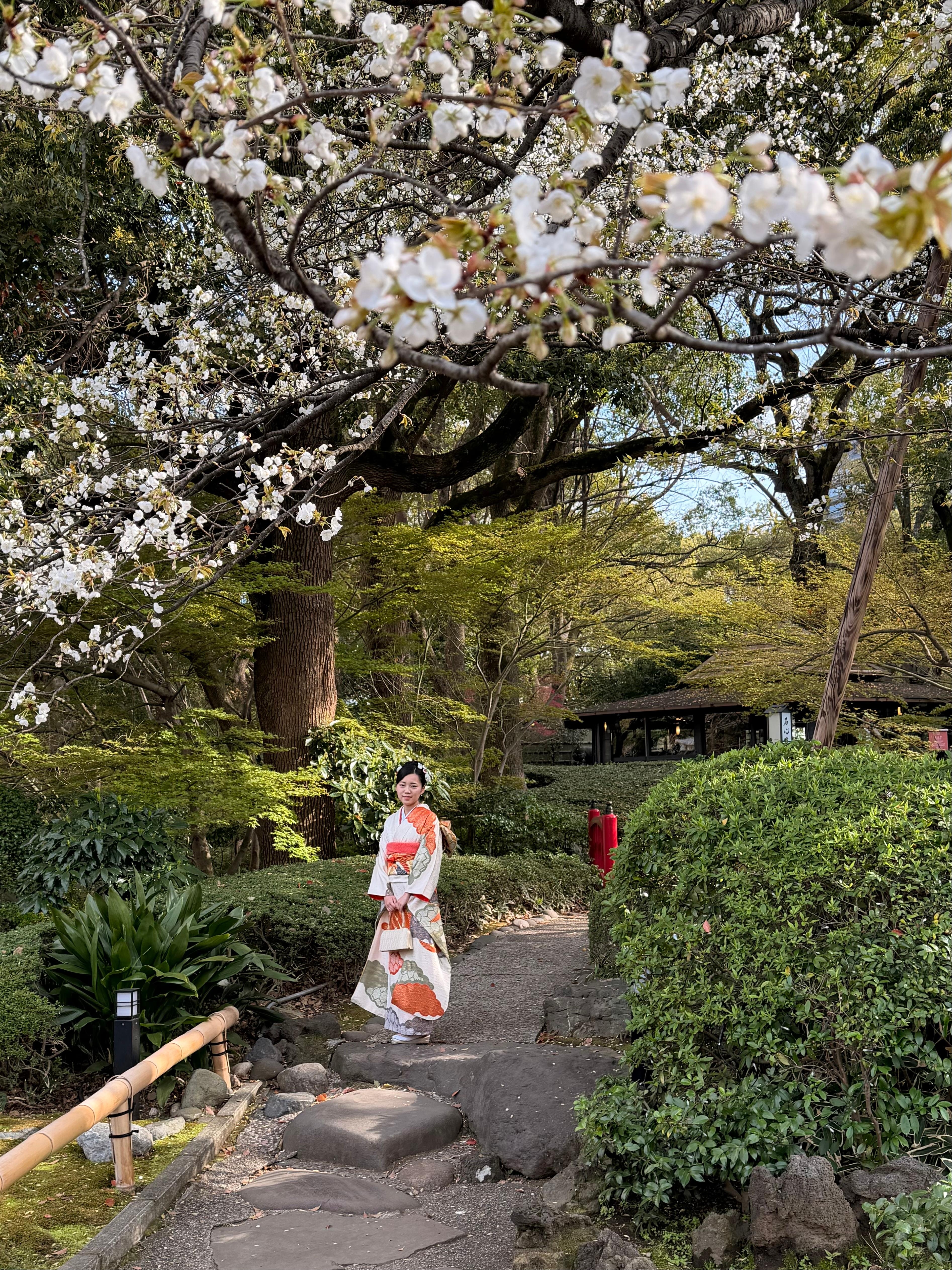 woman getting a photo shoot in the garden