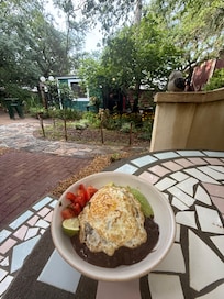 Breakfast at the cafe on property