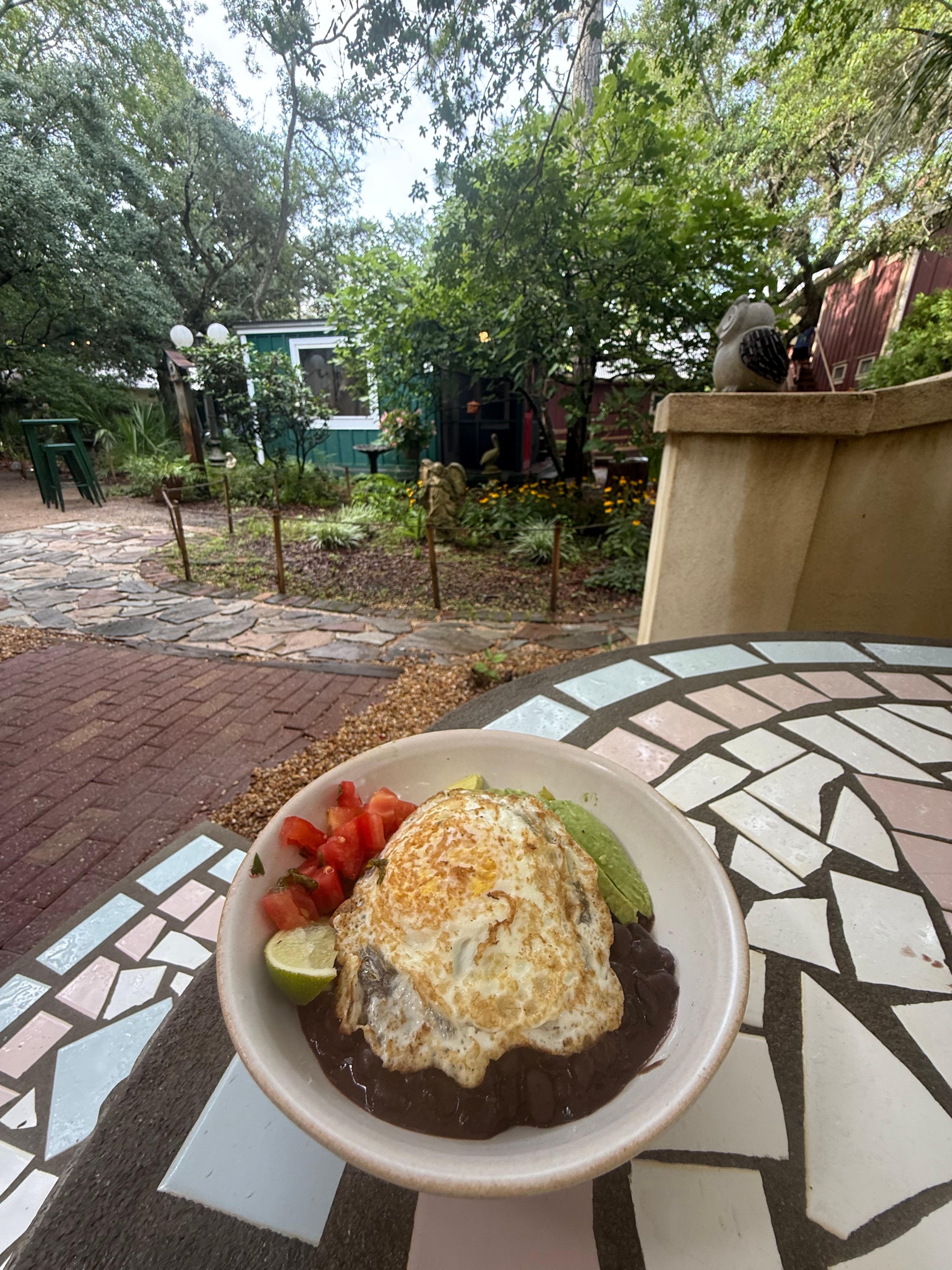 Breakfast at the cafe on property