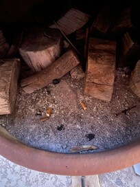 Cigarette butts in chiminea