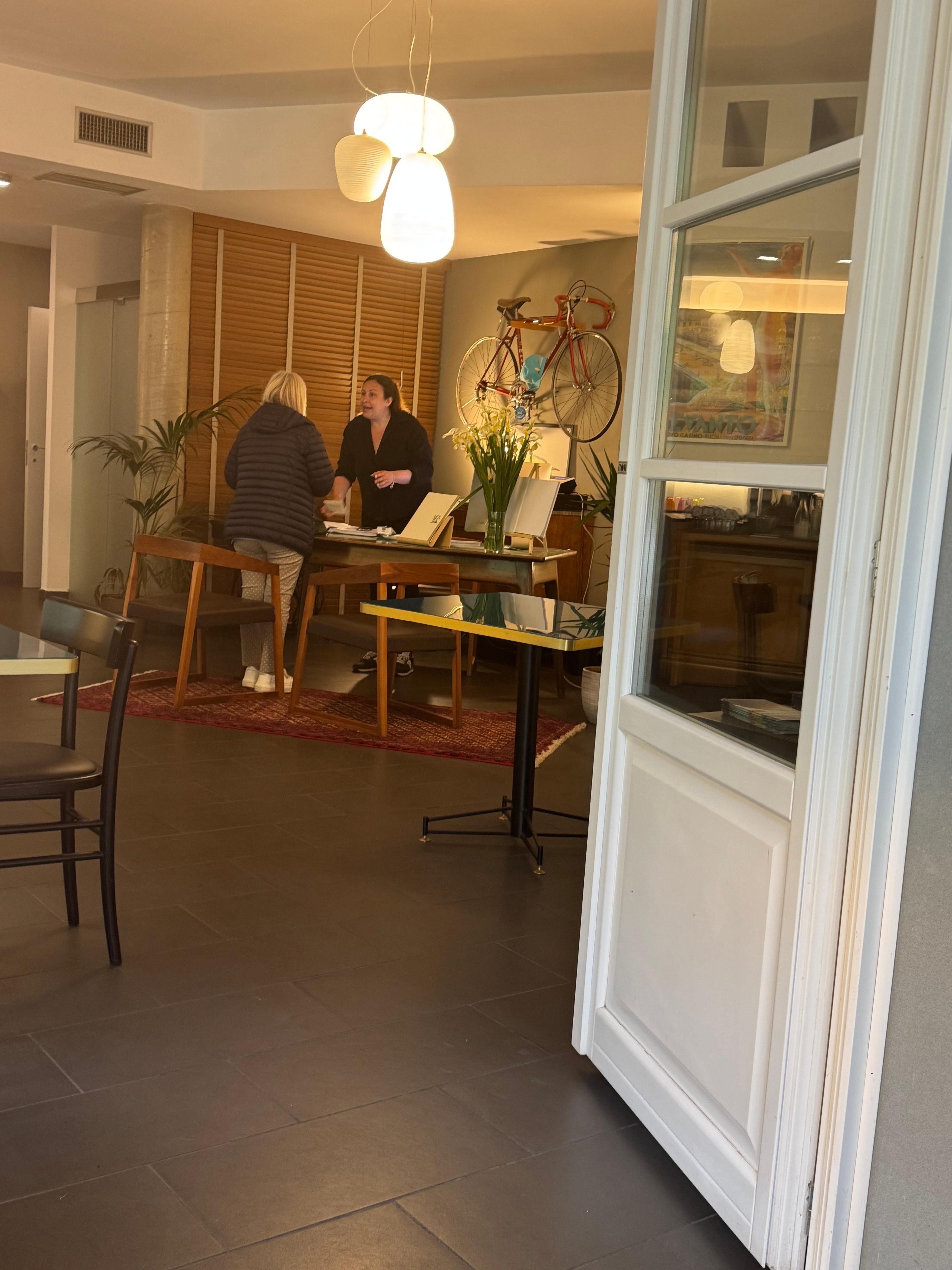 Beautiful curated reception area with a gorgeous breakfast area. 