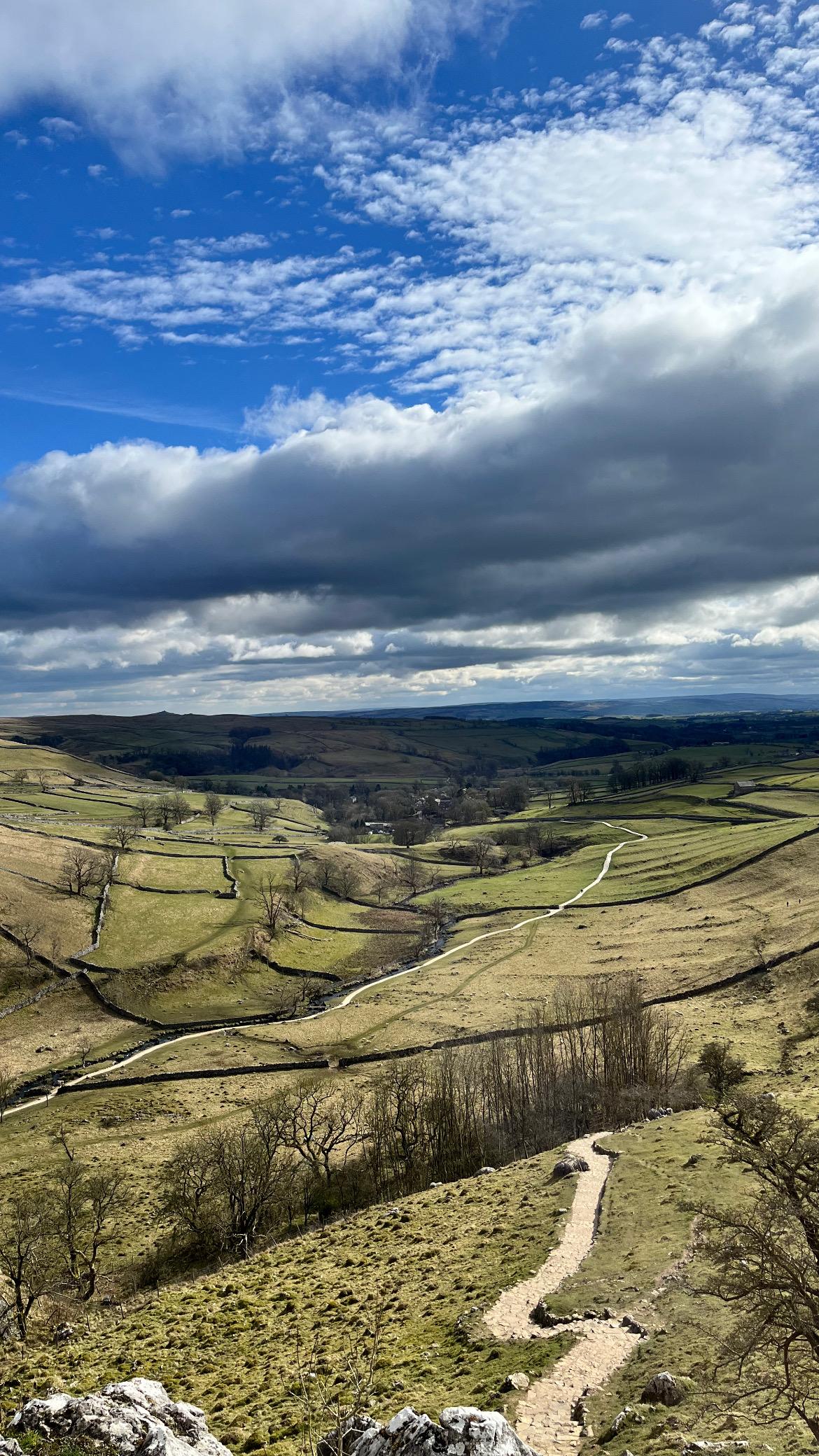 View down to Malham Cove 