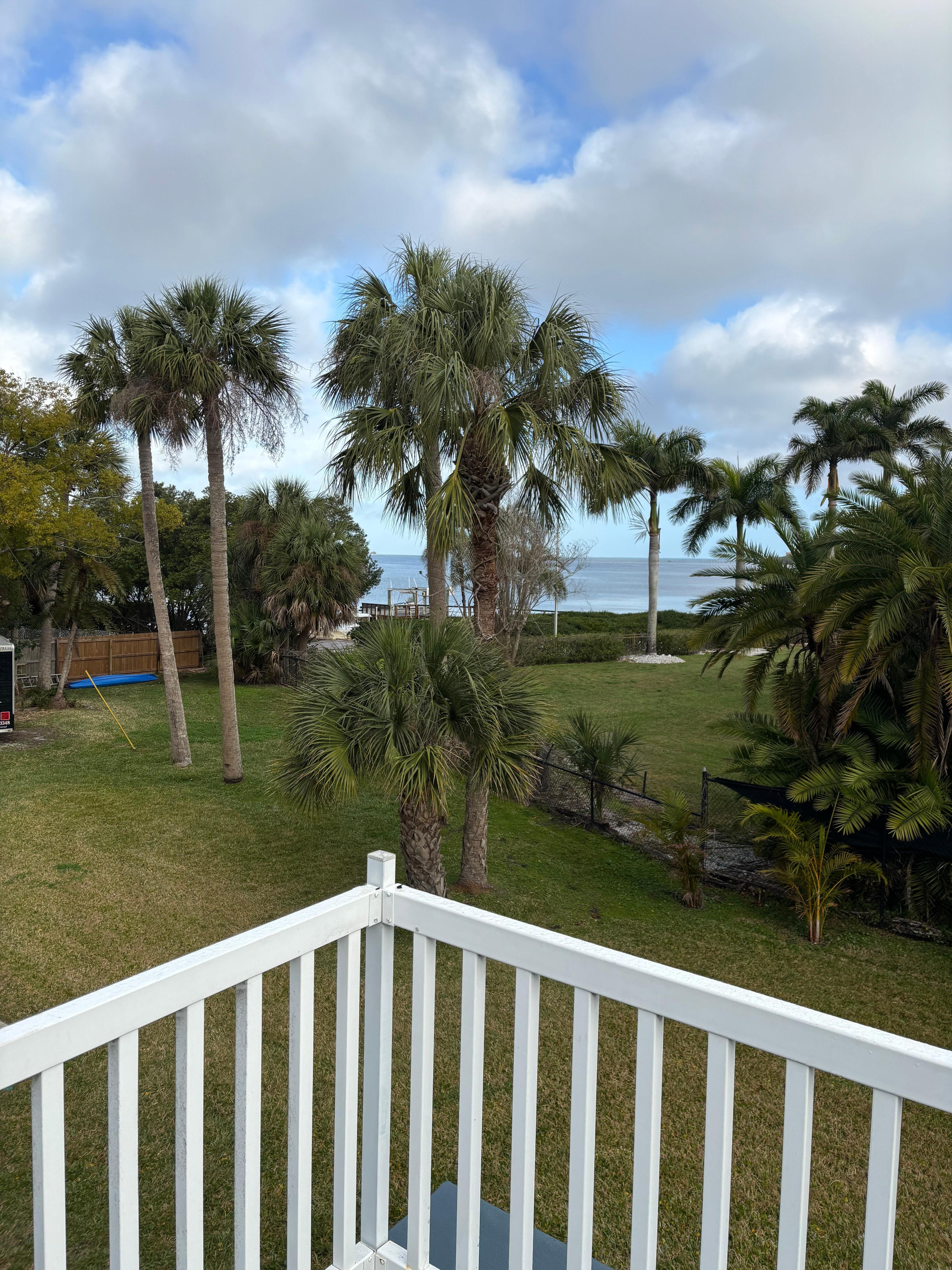 View from  the balcony off the upstairs bedroom.