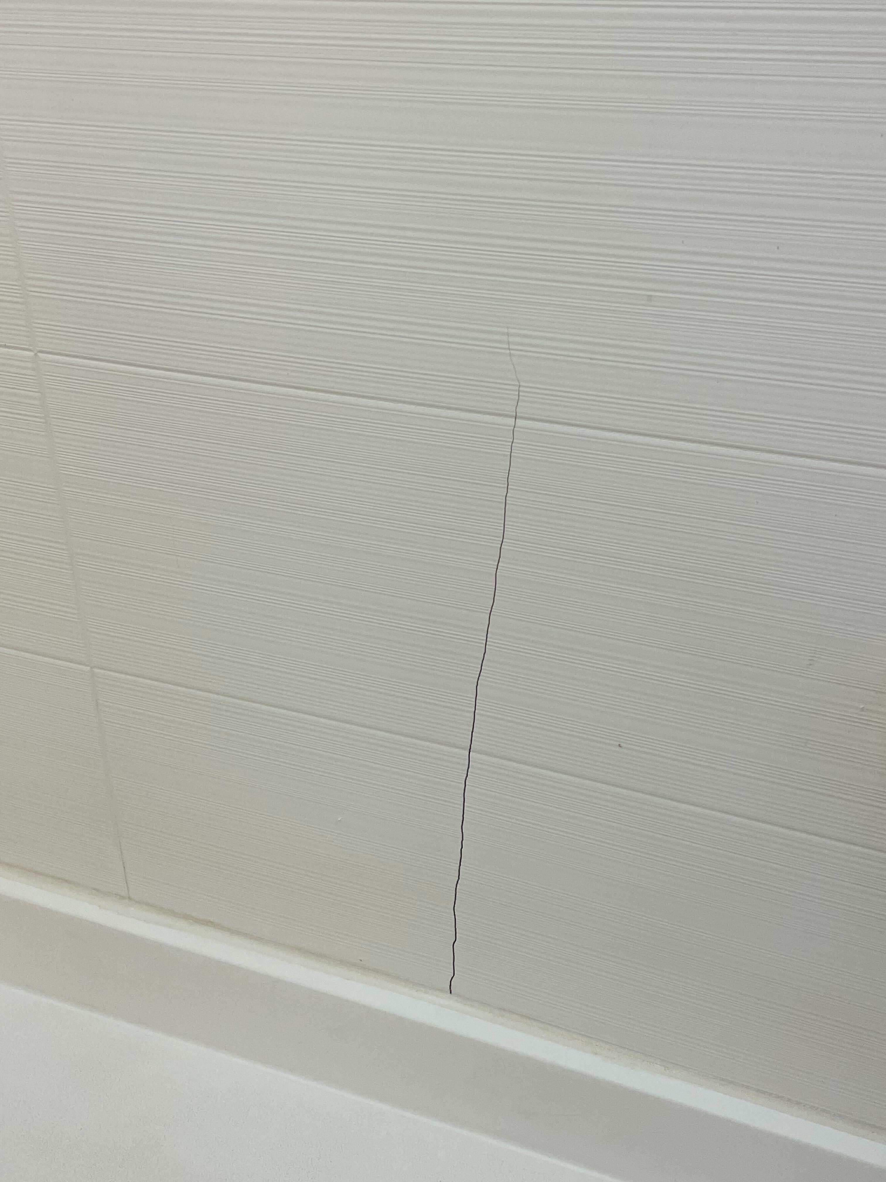 Crack on the shower wall