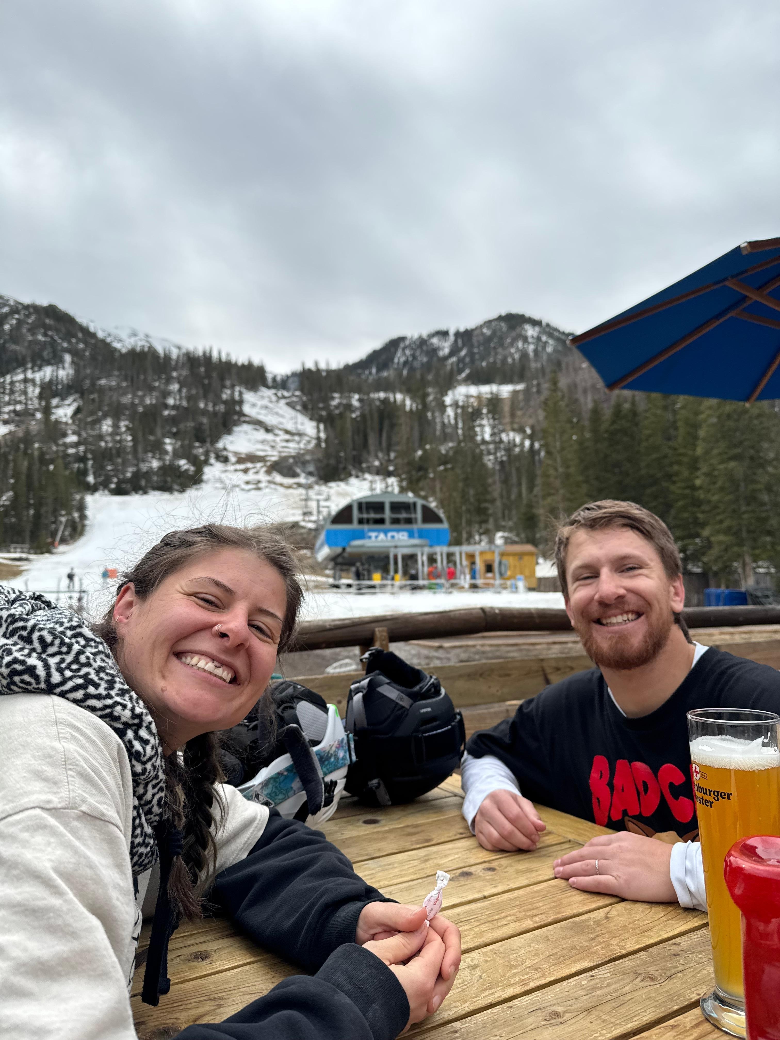 Taos Ski Valley, after a day skiing at end of season.