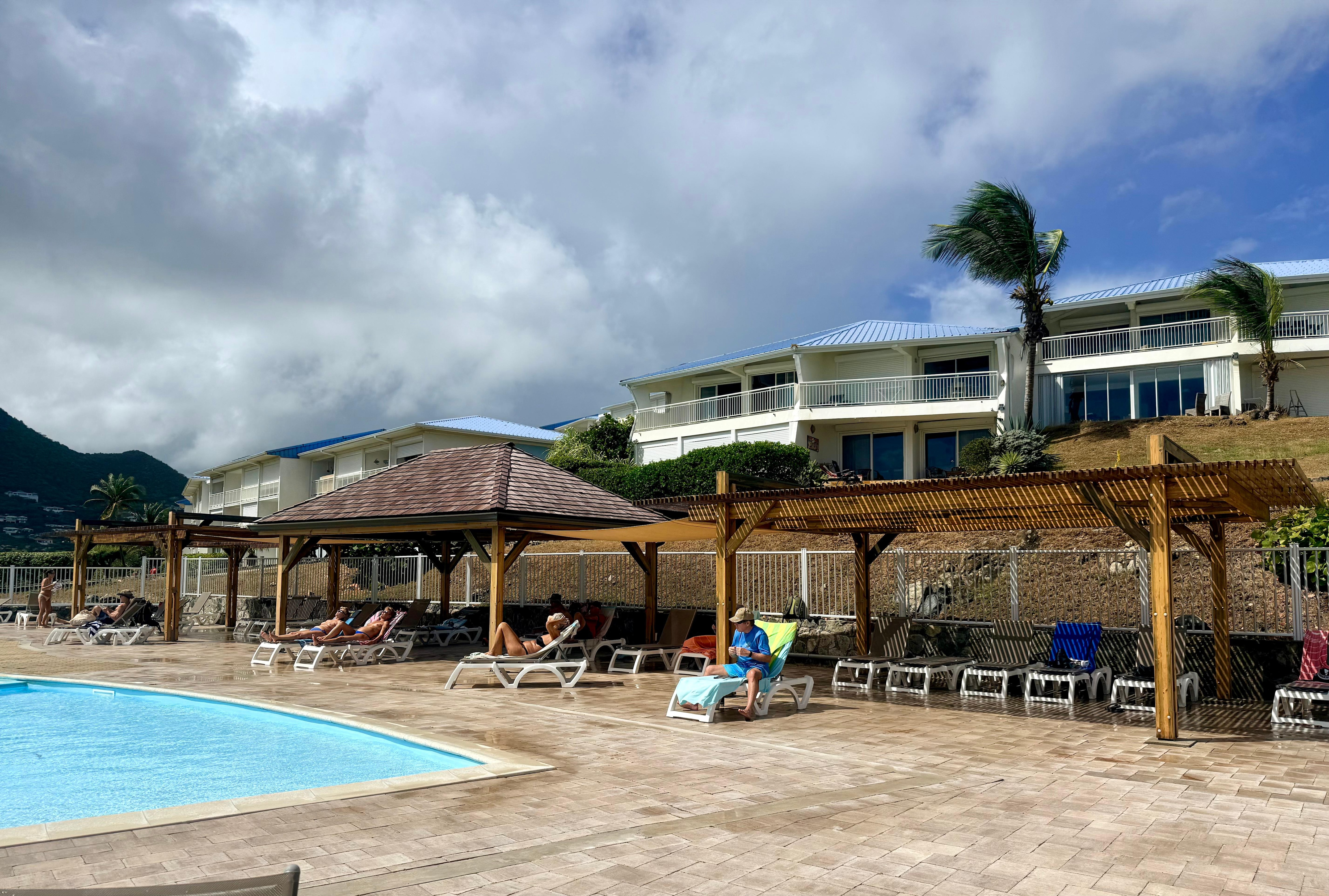 Pool area with shaded area 