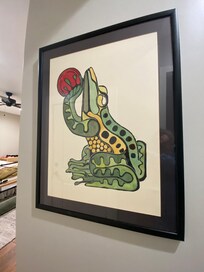 When we first entered the house through the back door, we saw this tree frog and knew it was MY bedroom. I love tree frogs. It could not have been a better sign that our stay here was meant to be. lol.