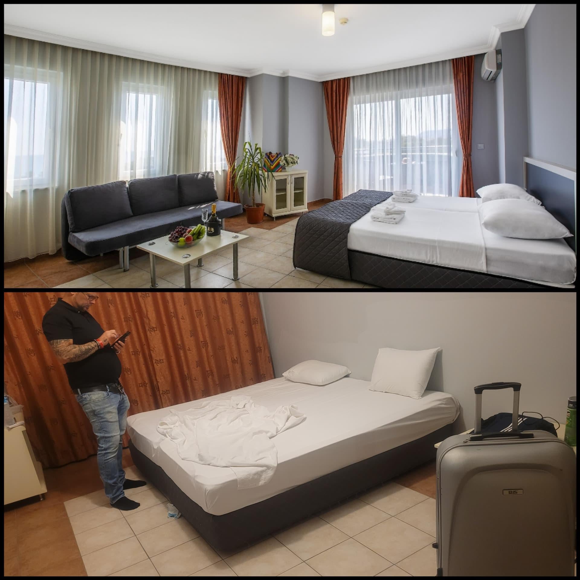 What the pictures on the website looked like vs the reality