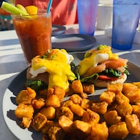 Salmon egg Benedict