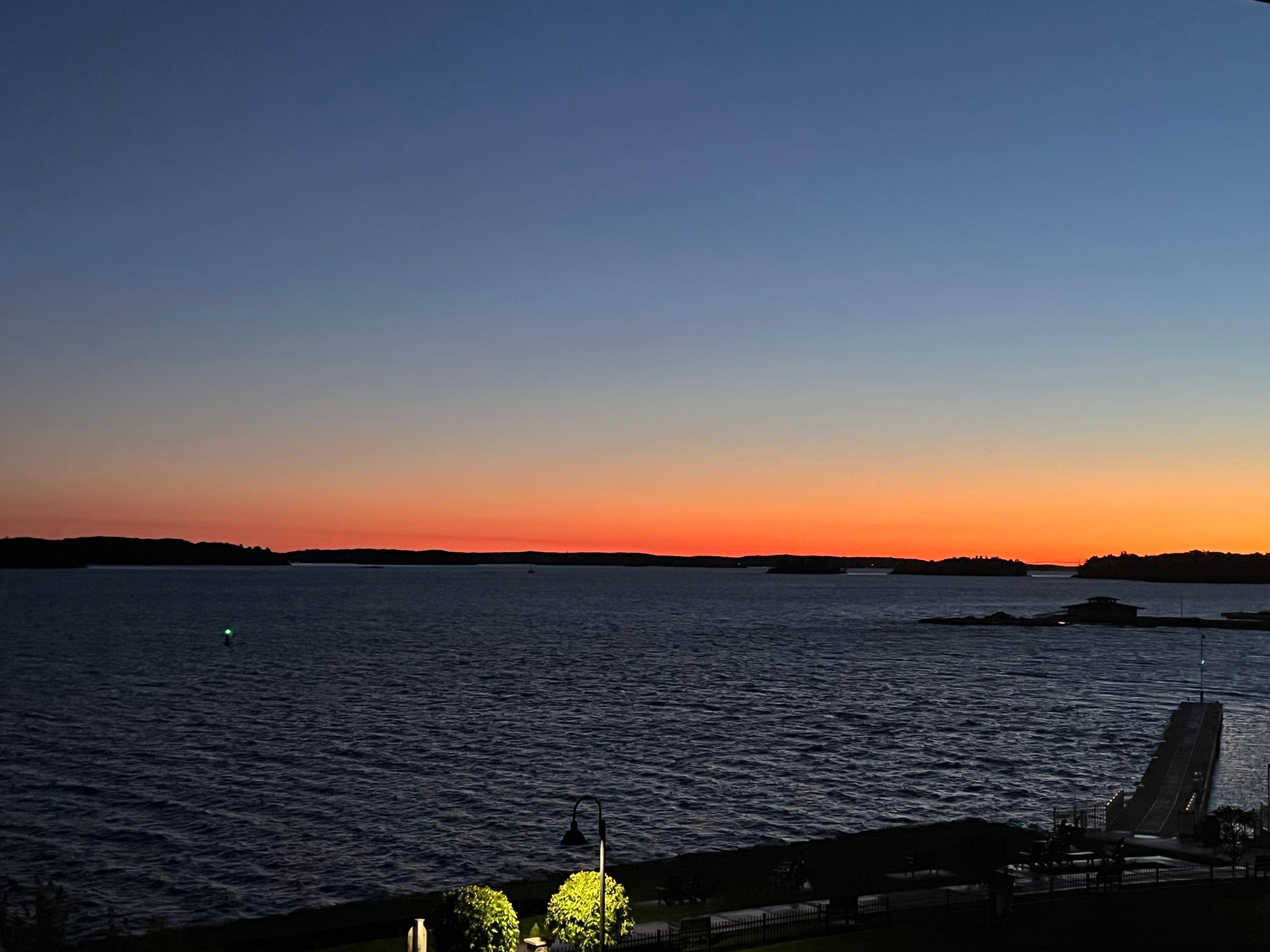 Sunset in Clayton, NY from the hotel. 