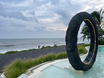 The black sand beach from Moodstone Beach Club