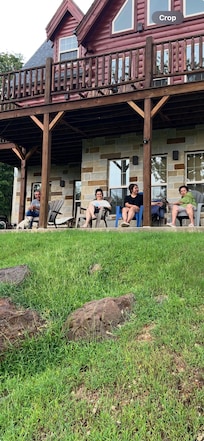 Lounging on the porch, listening to the rain.