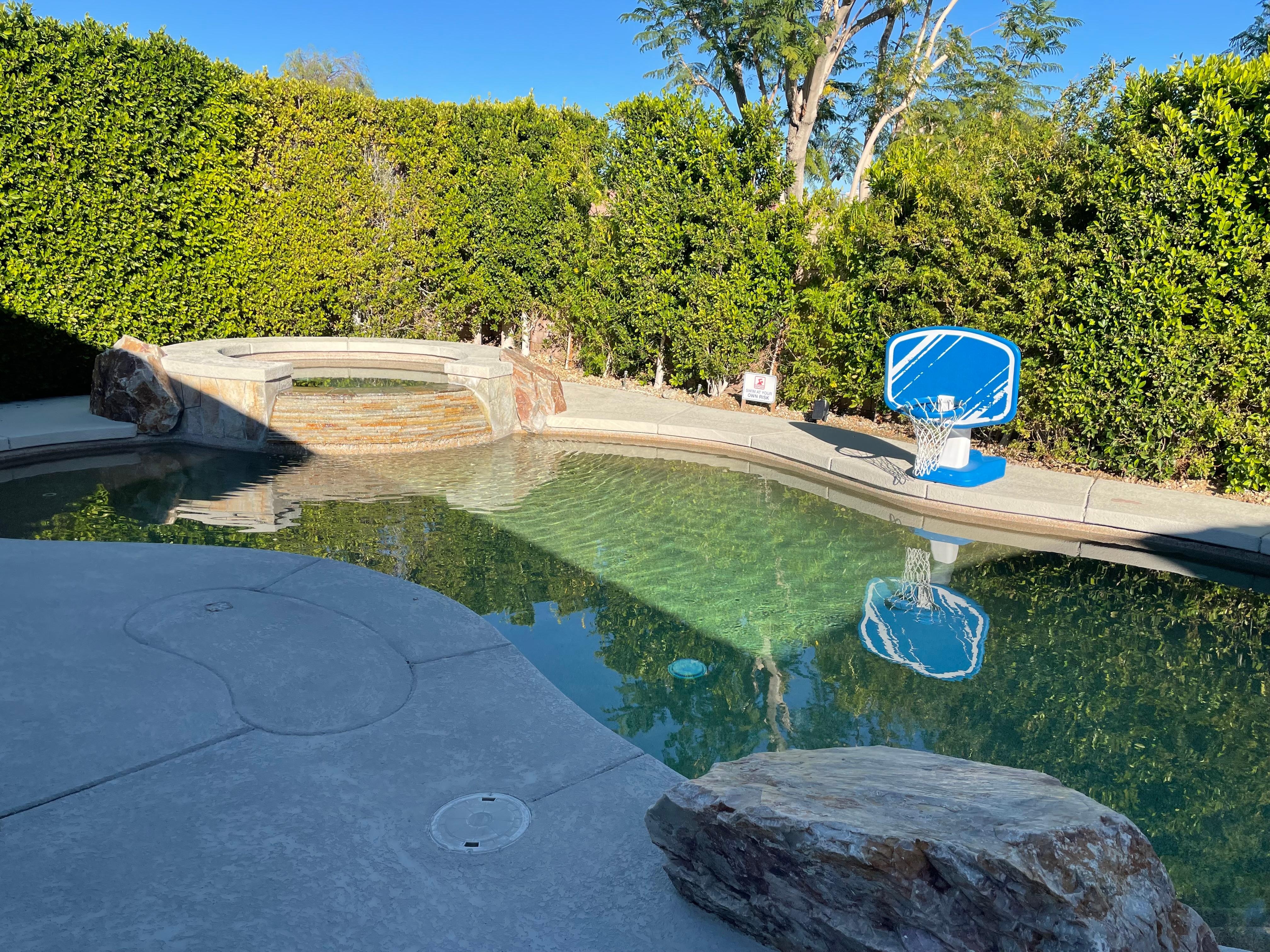 Pool and spa are sparkling clean 