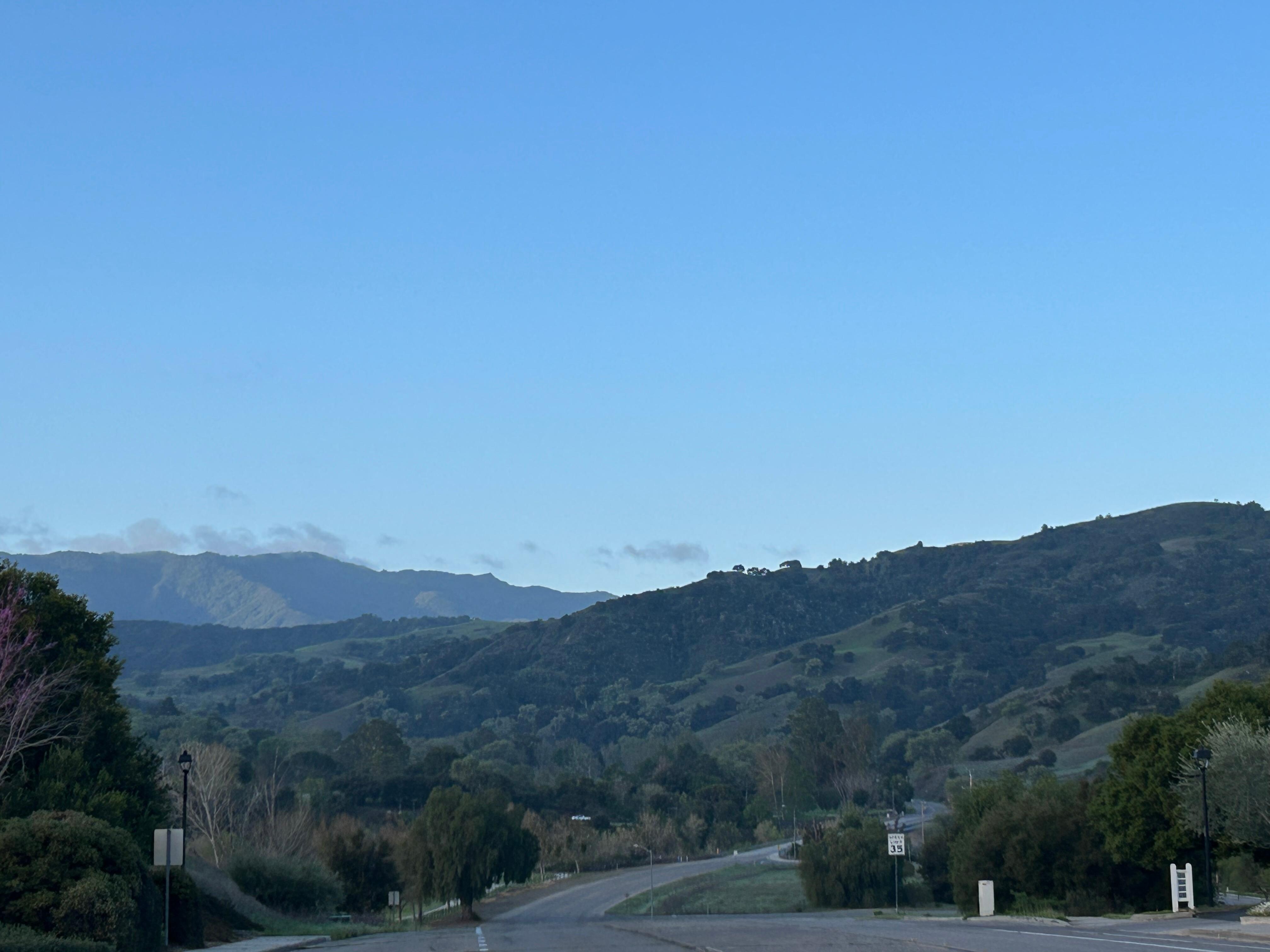 Alisal Rd south of Corque, beauitful road to run on.