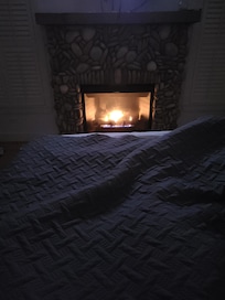 Master bedroom had a fireplace we could utilize on chilly nights
