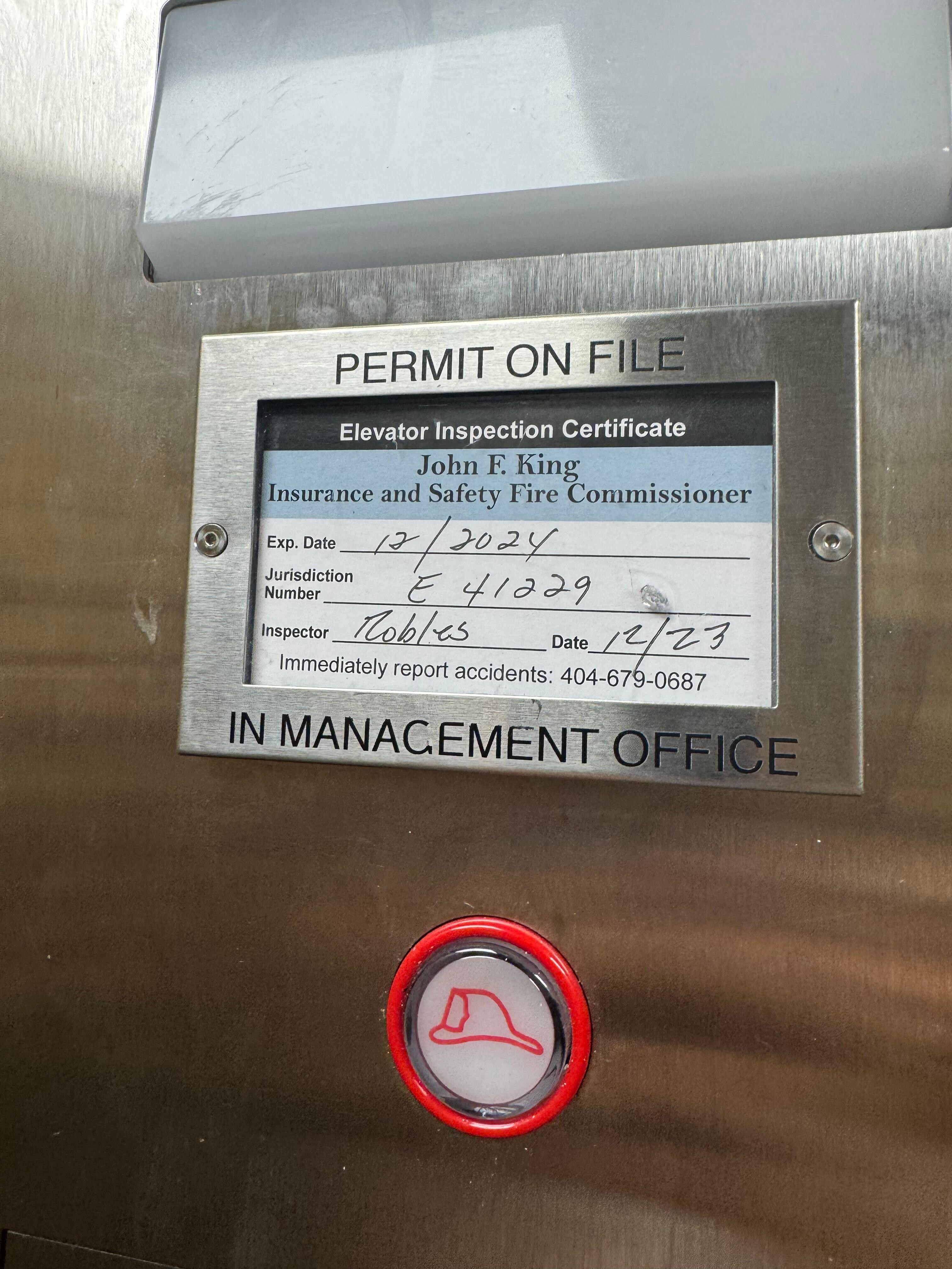 Out of code elevator 