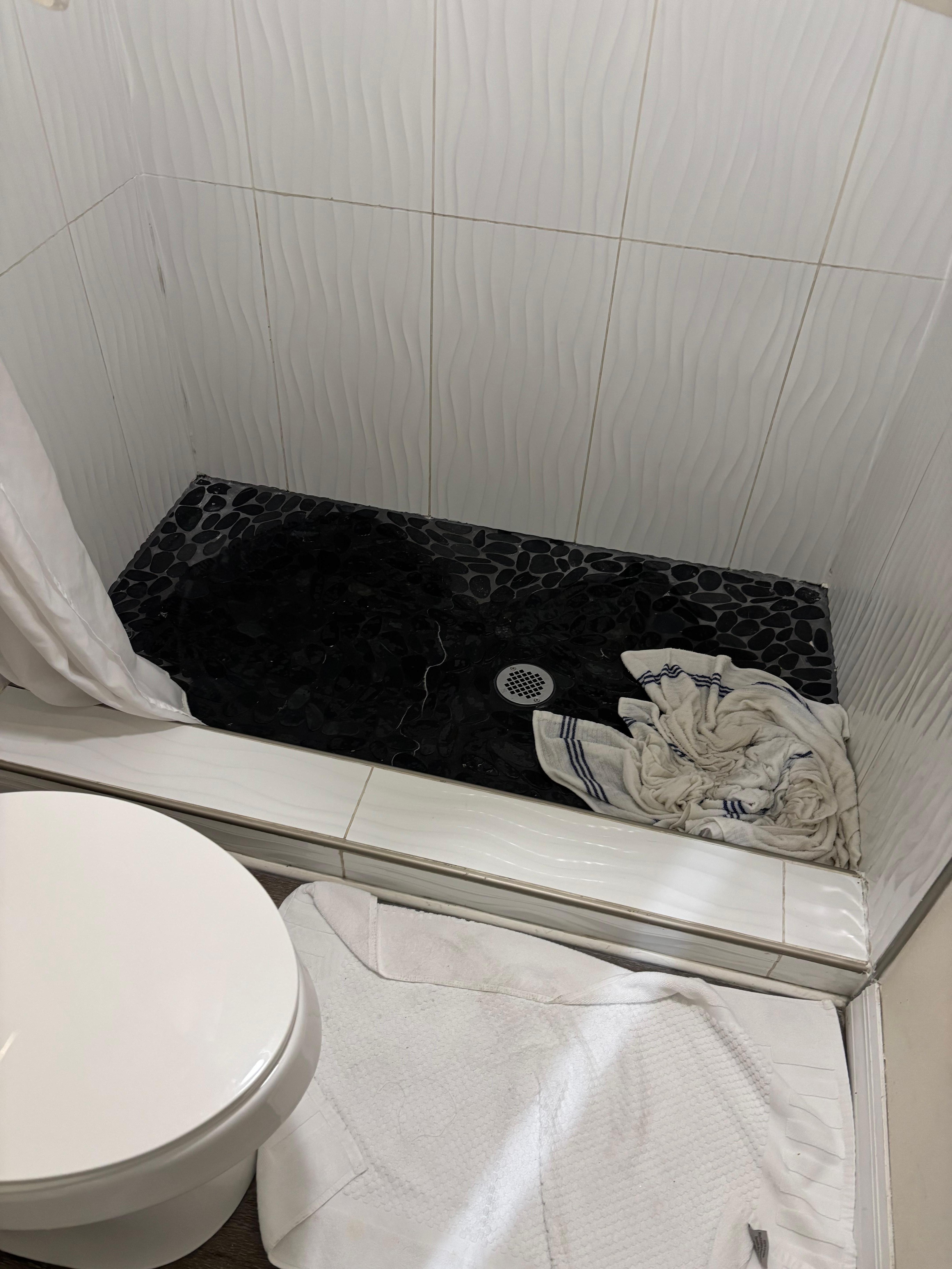 Tub had towels in it.