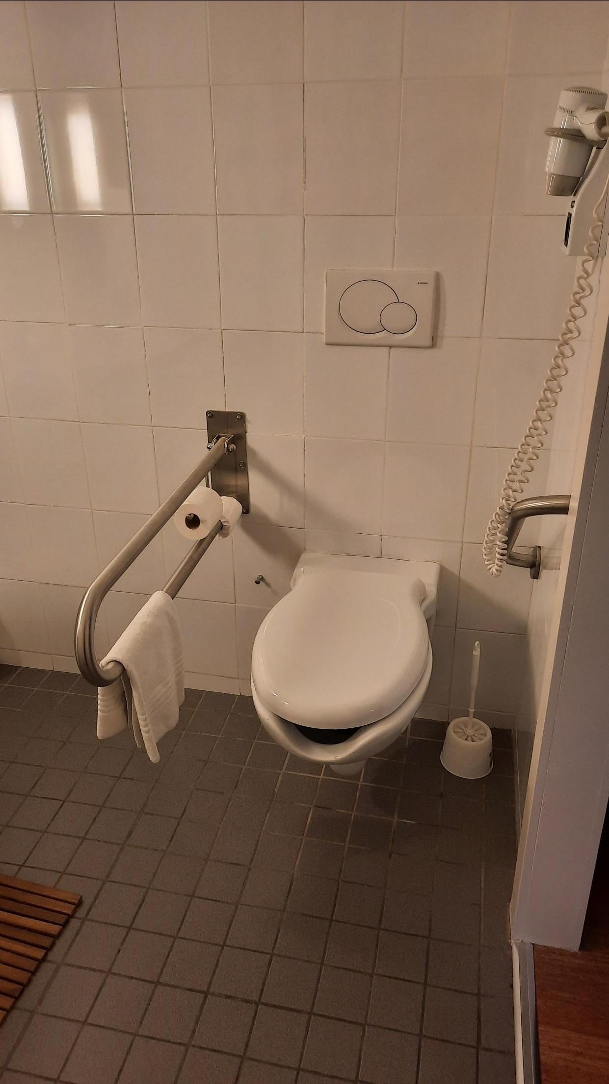 Badezimmer. Alles rollstuhlgerecht (war für mich nicht notwendig).