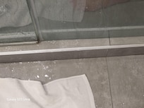 Water everywhere outside the shower, when you take a shower.