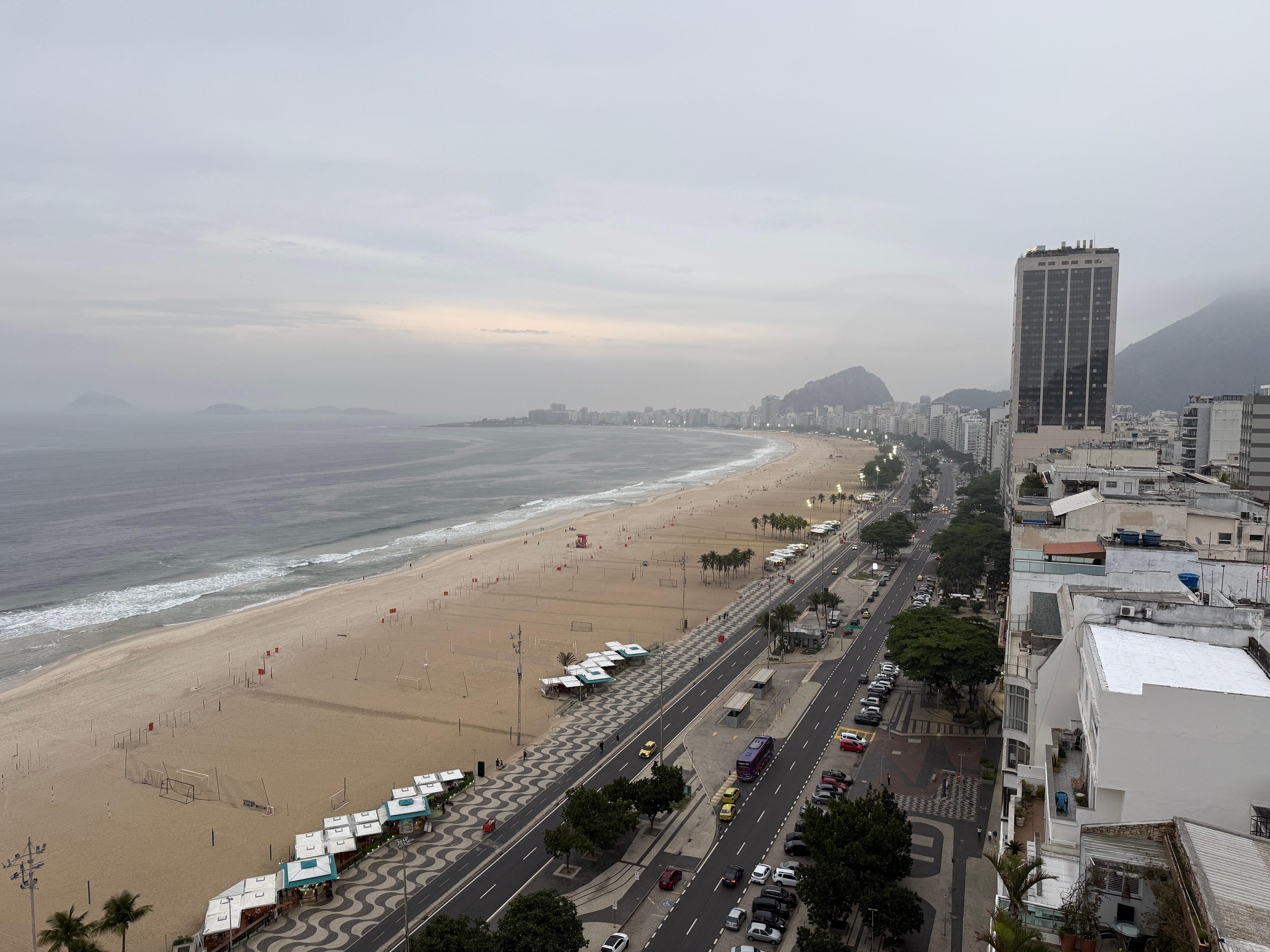Blick von der Roof-Top Bar auf die Copacabana