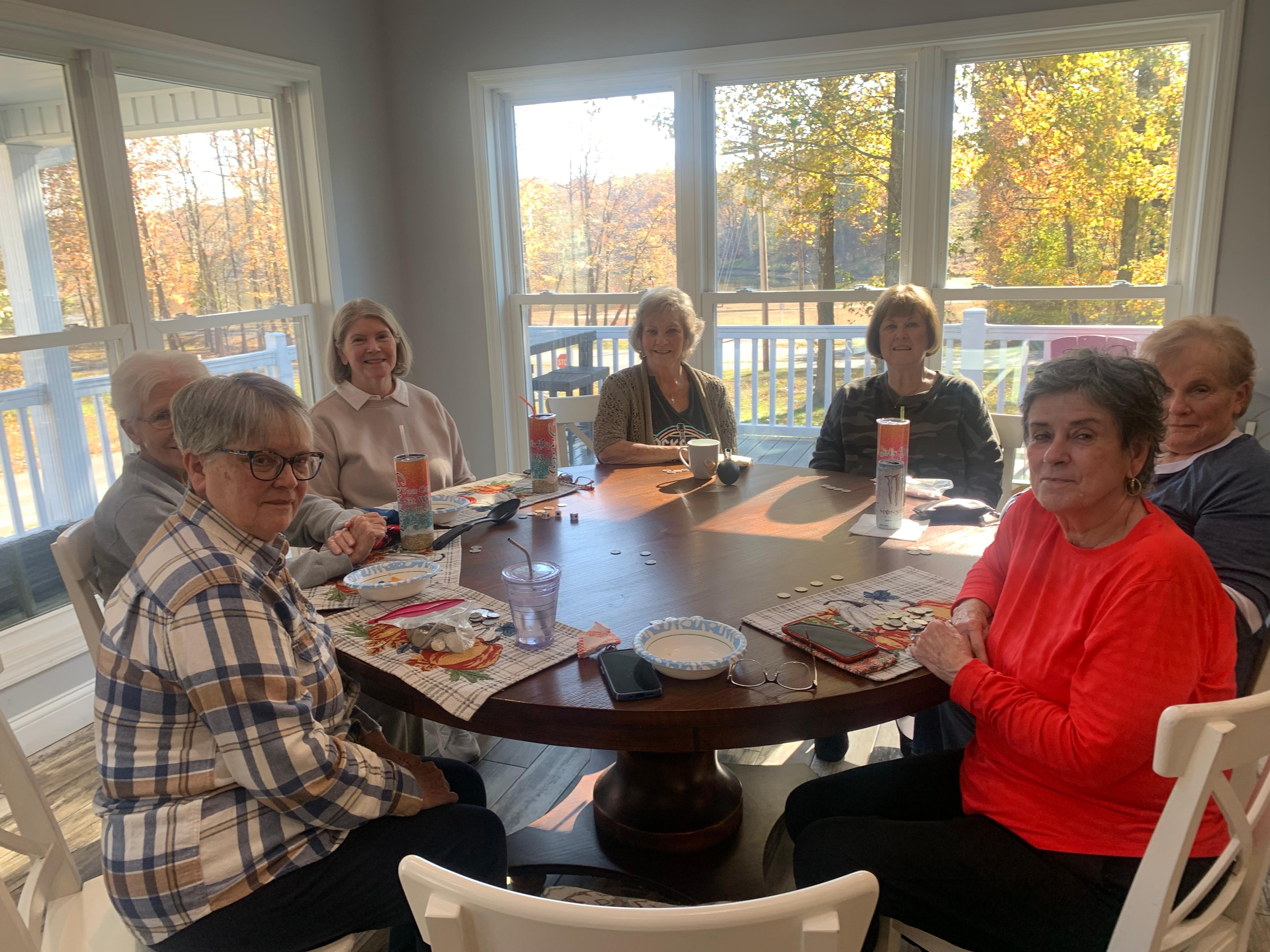 Playing games is a favorite of ours .  76 years young and friends since first grade.  Still going strong . 