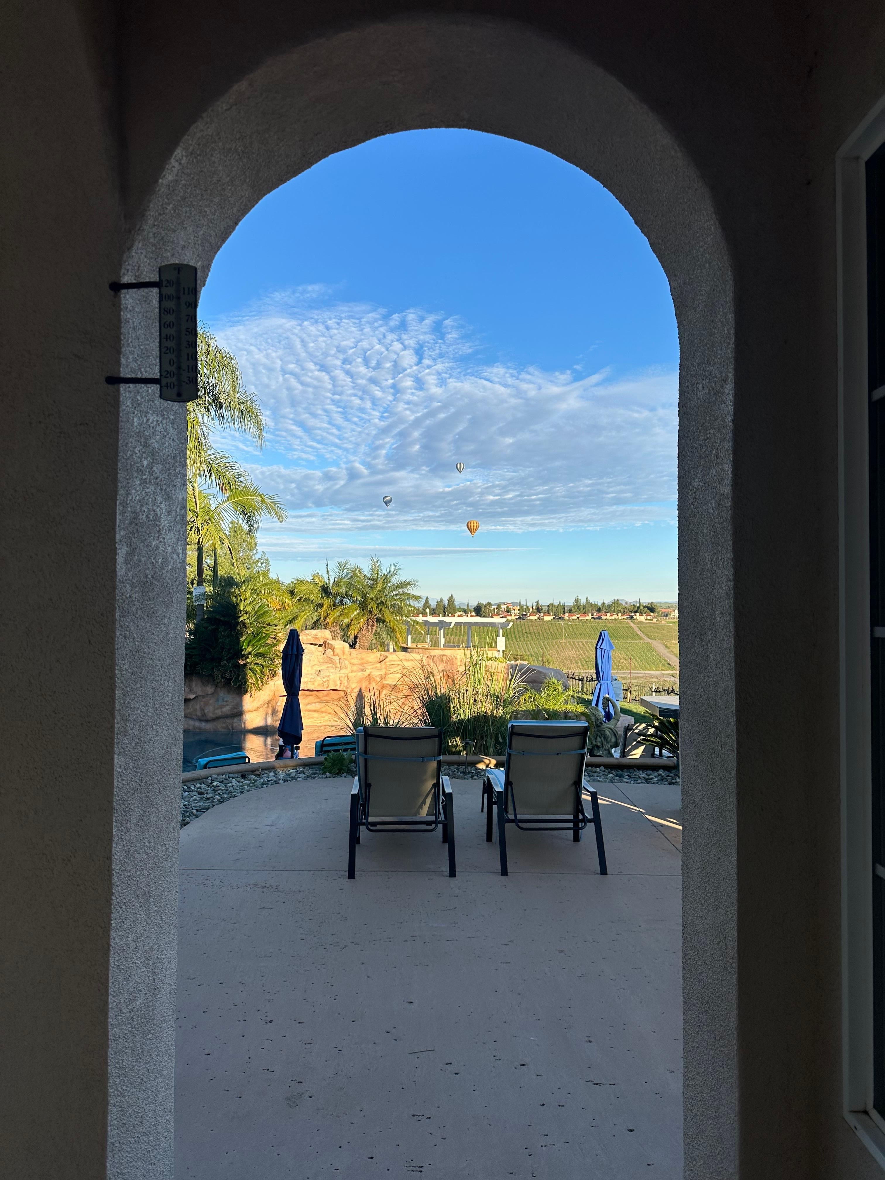 View through the back door