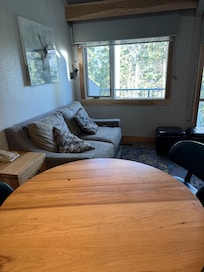 Living room with balcony view