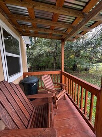 Perfect little porch for coffee and cocktails