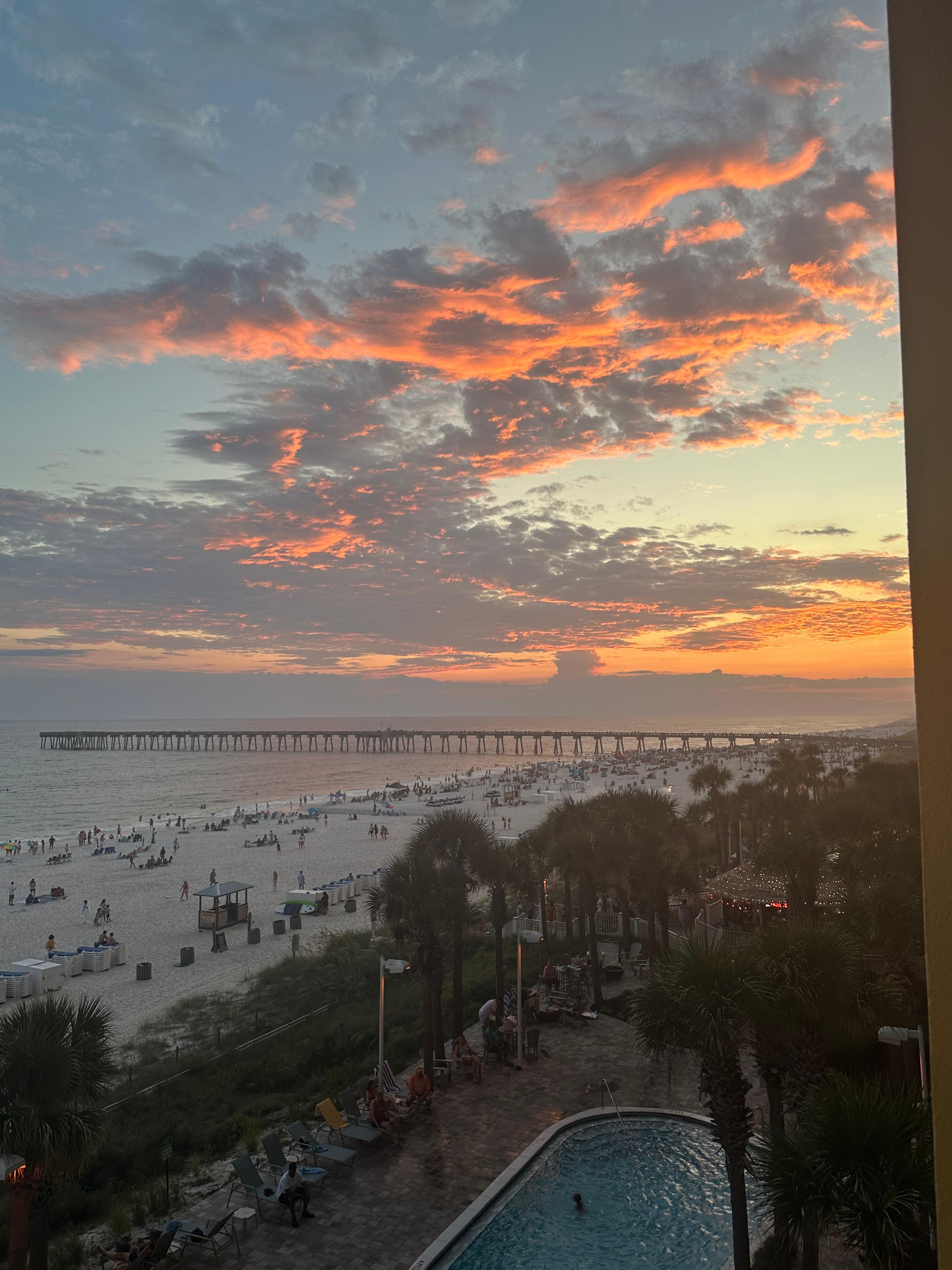  View from the balcony during the sunset 