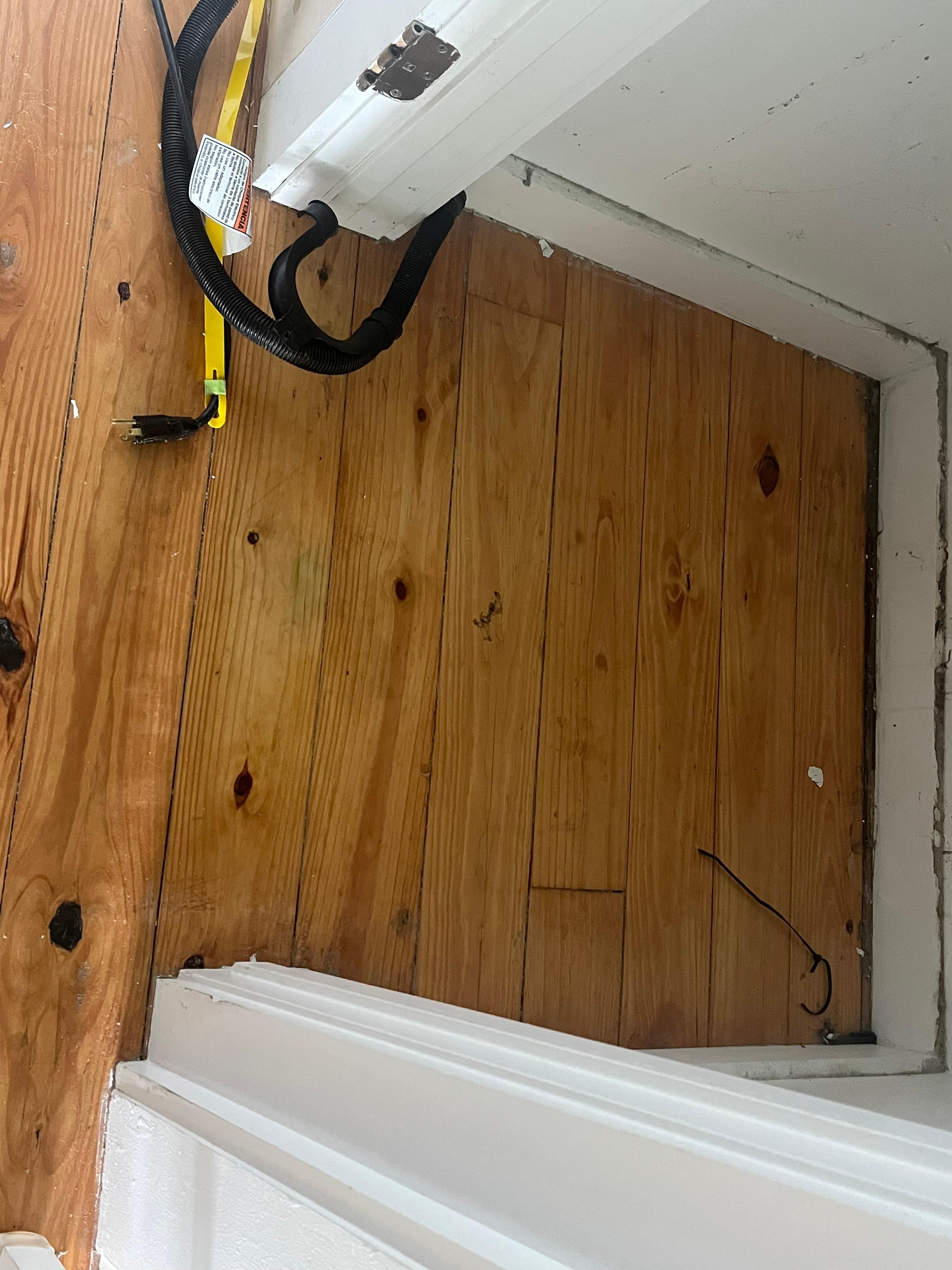 Dirty unswept floor and not mopped  