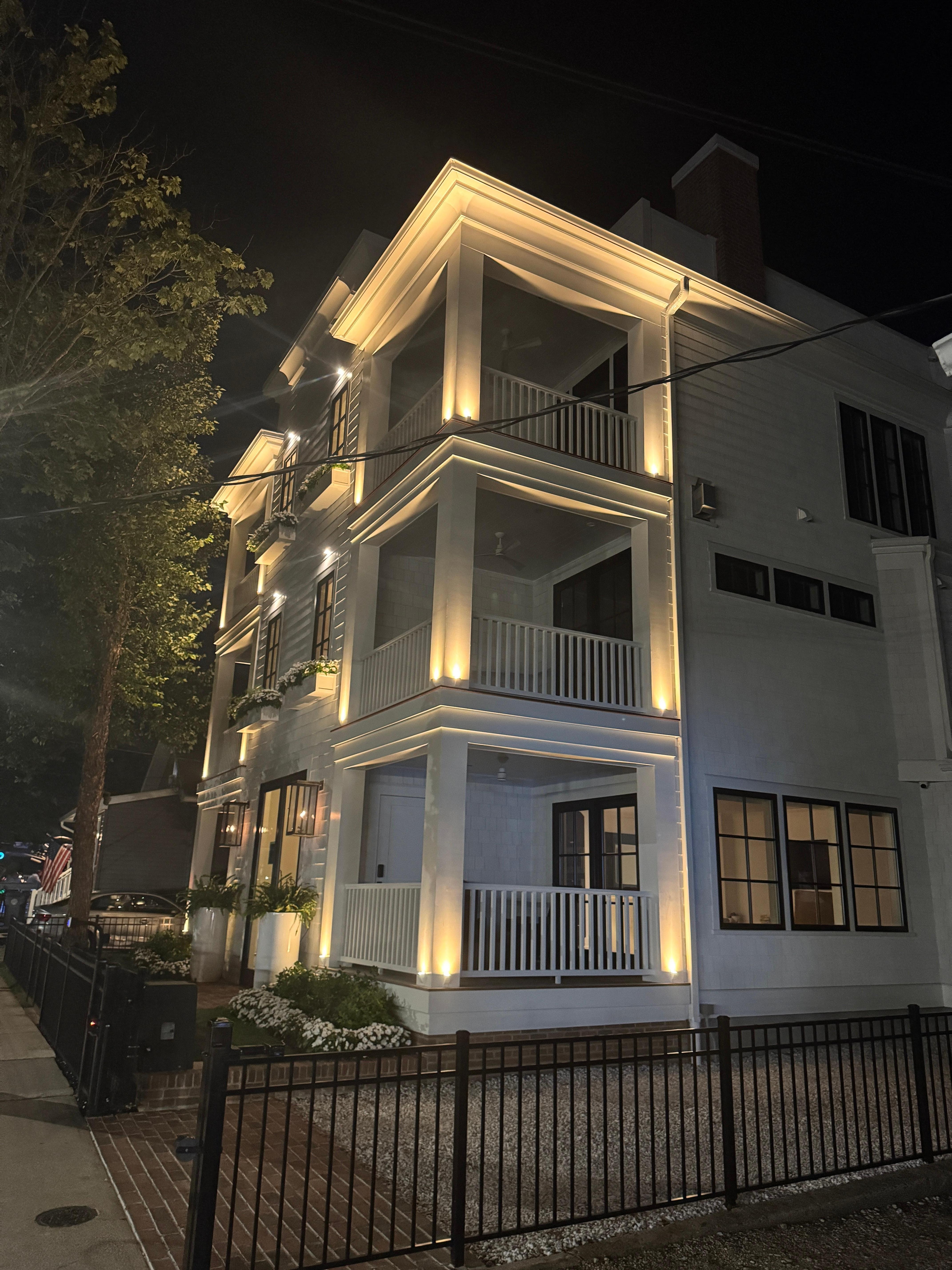 Outside has been completely updated and looks amazing at night!