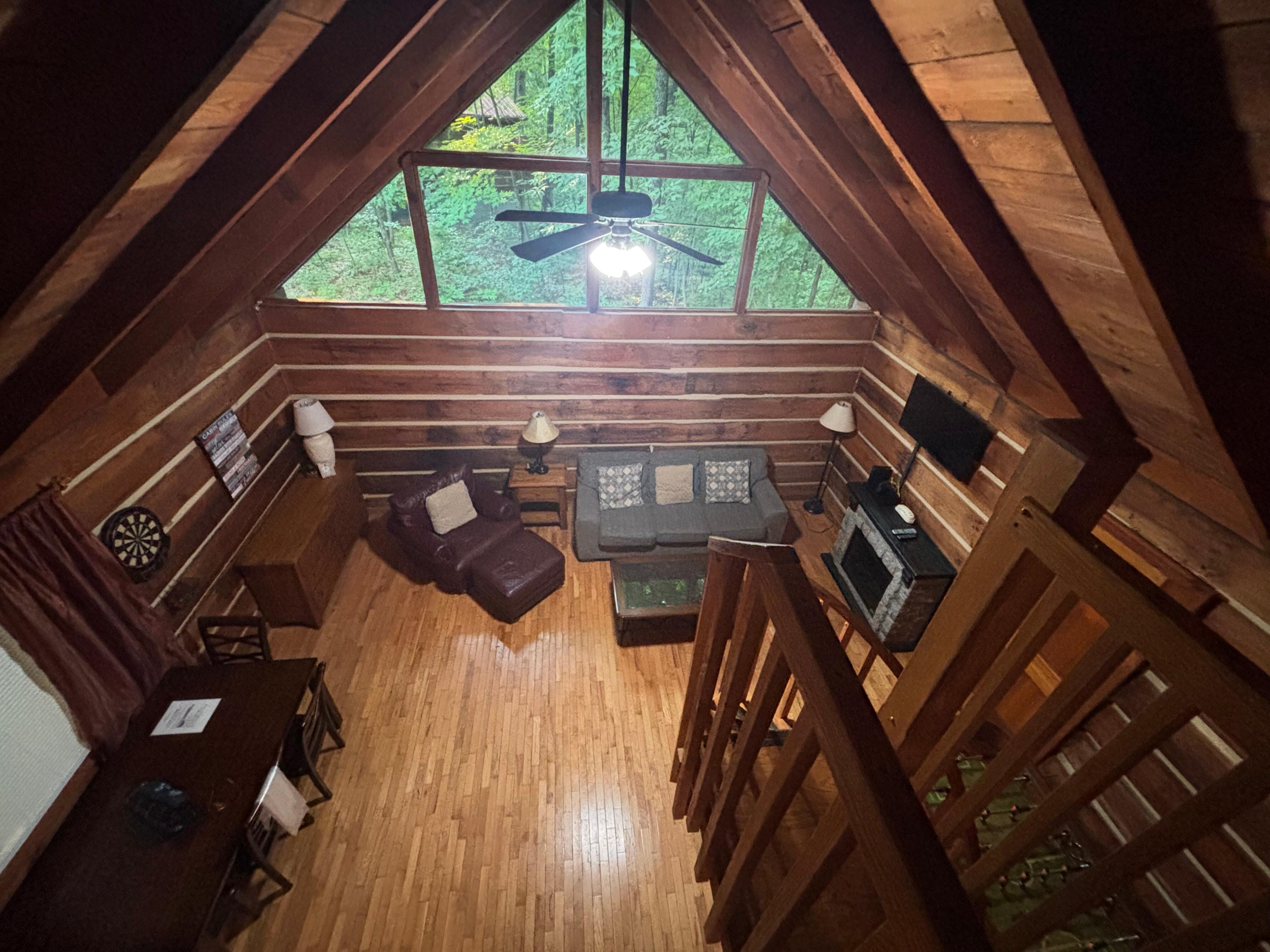 Living room view from upstairs rooms