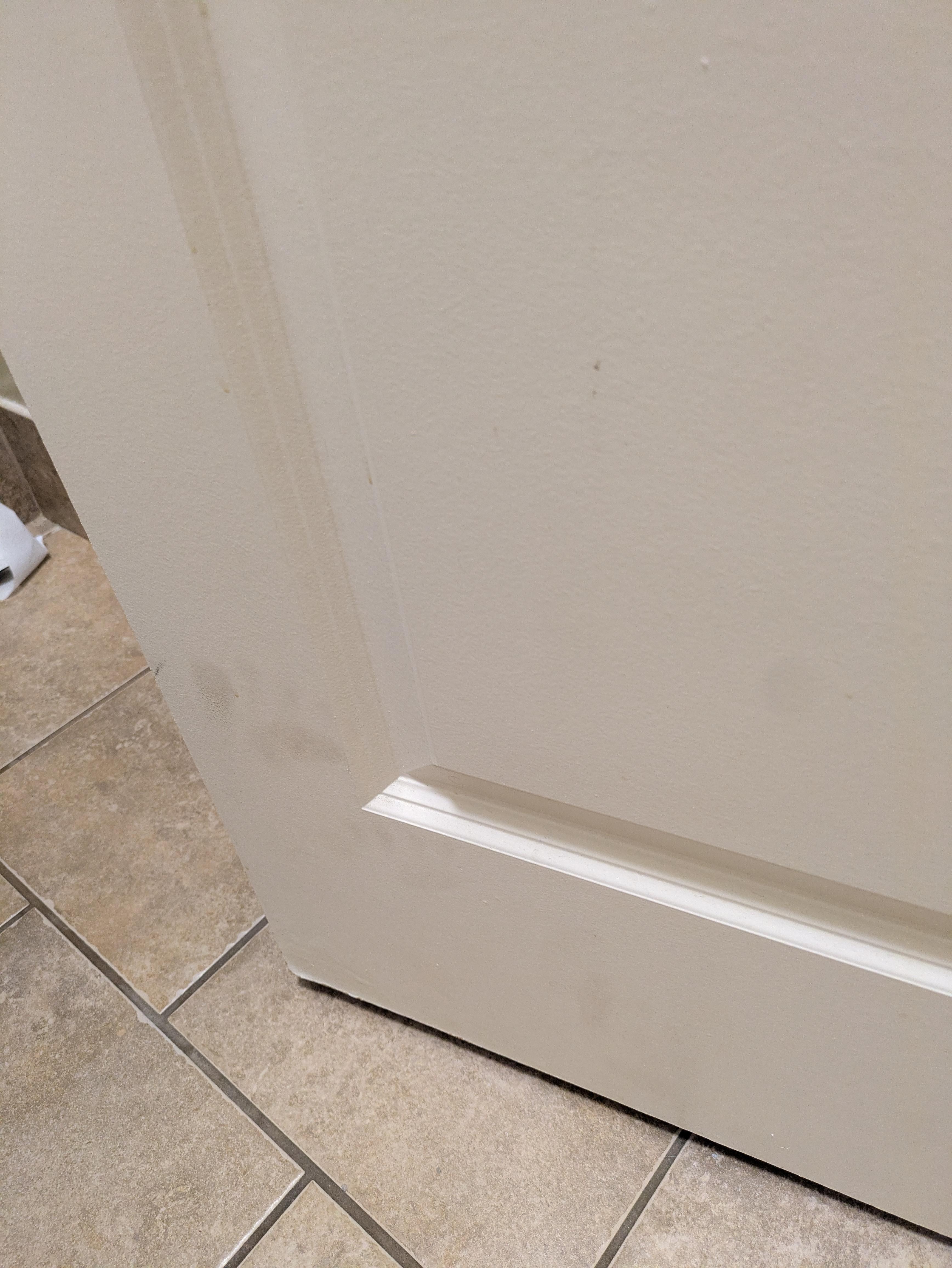 Foot print on the door 