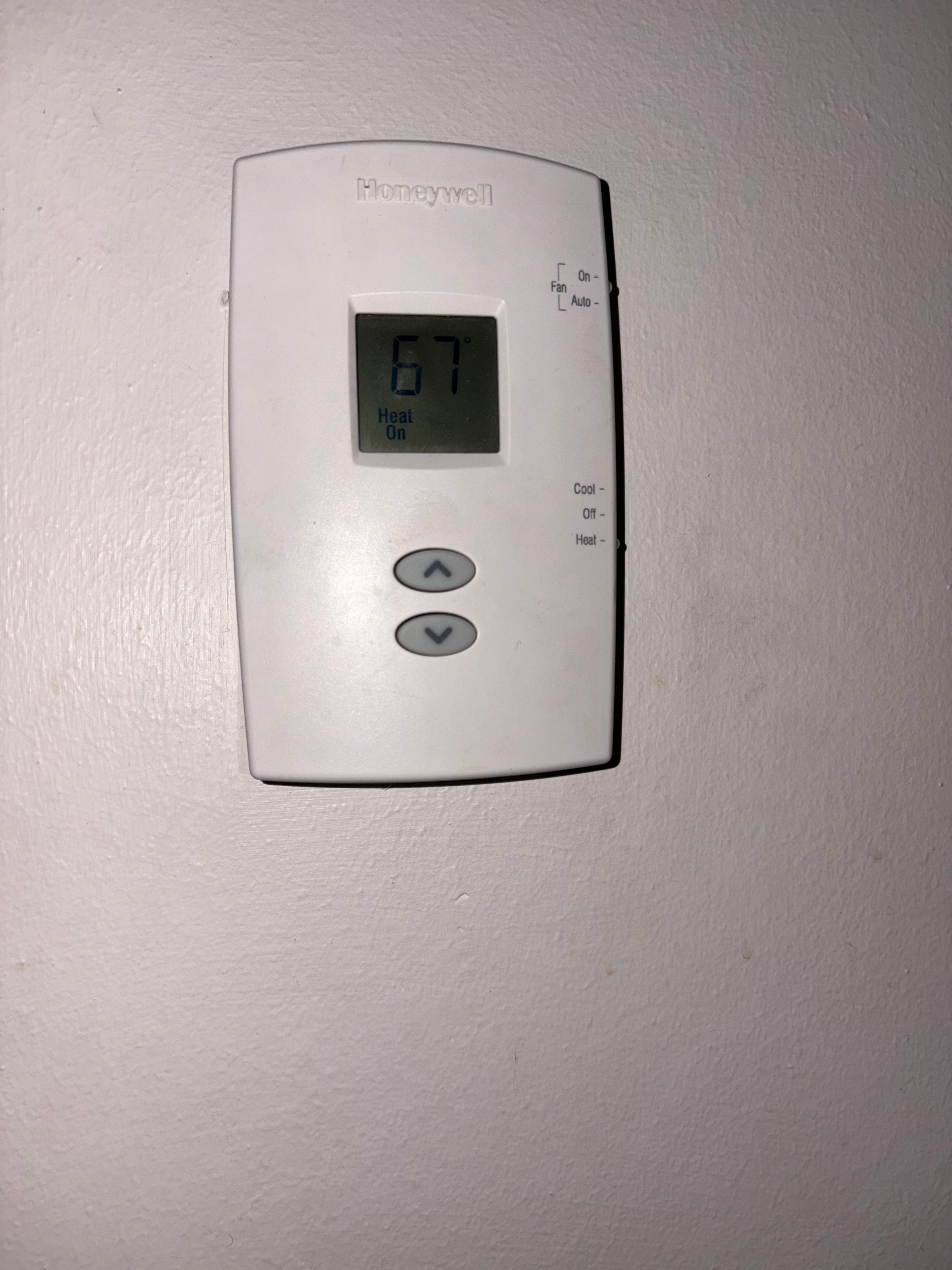 The heat at 67 degrees