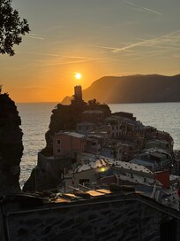 View from patio at sunset.