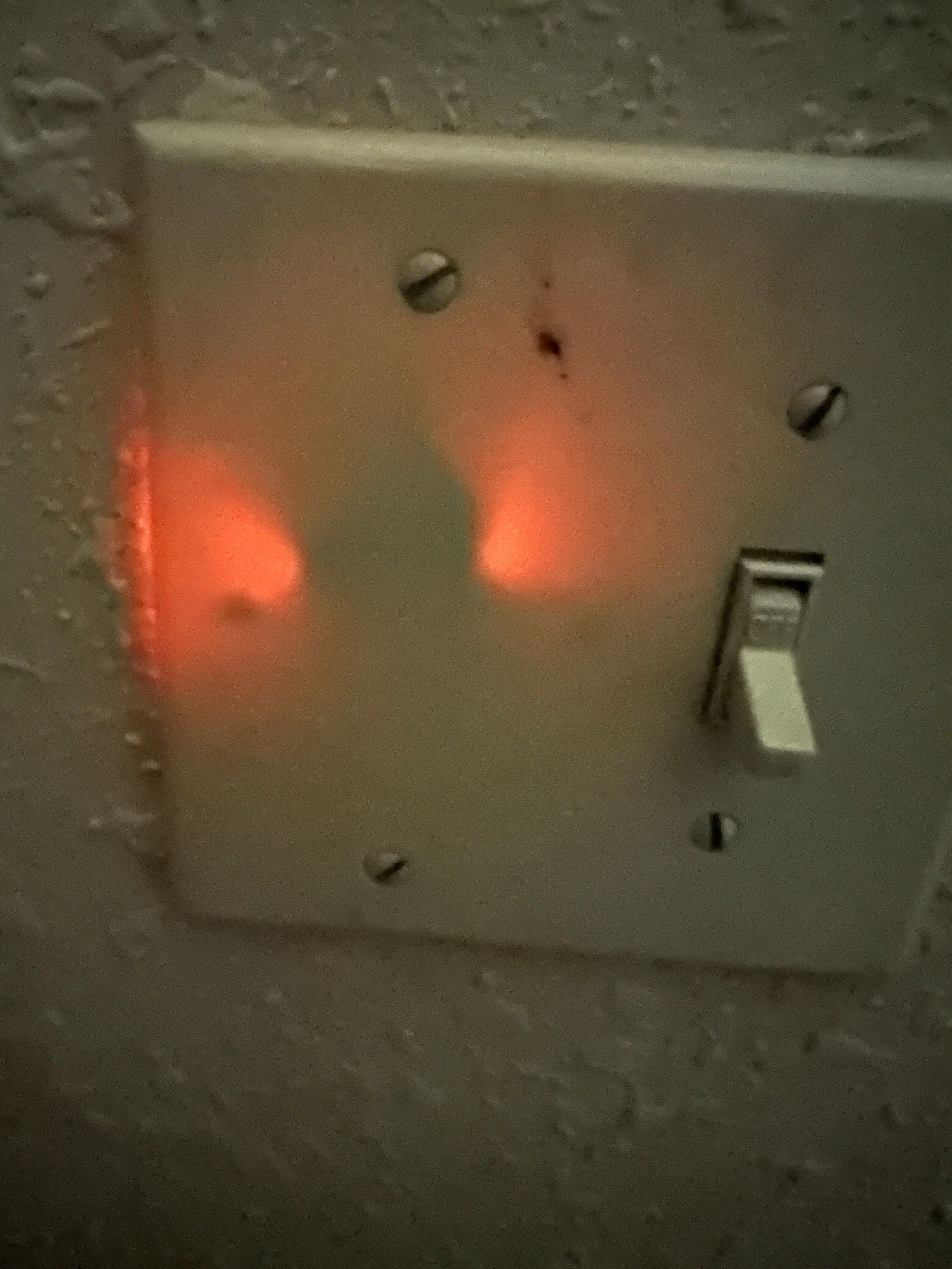 Not sure what this red light is for at the door light switch but it is certainly there.